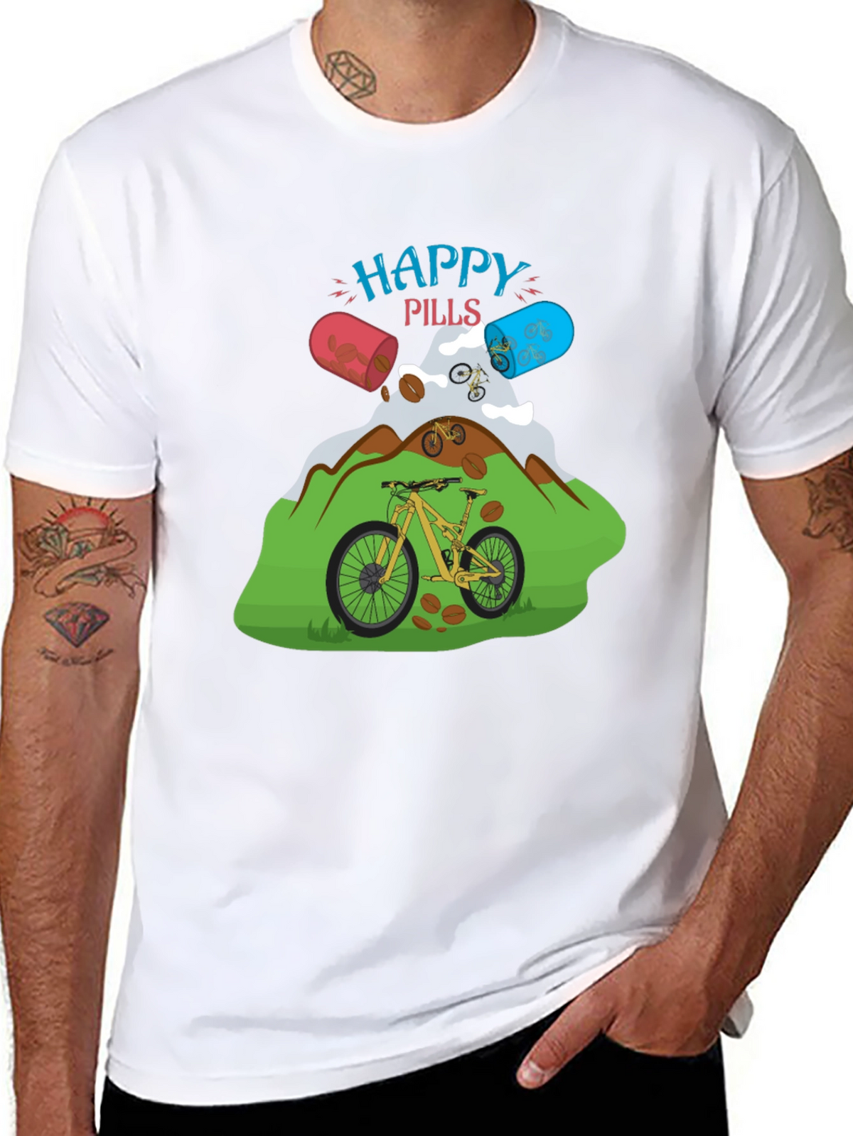Happy Pills Mountain Bike Graphic Tee