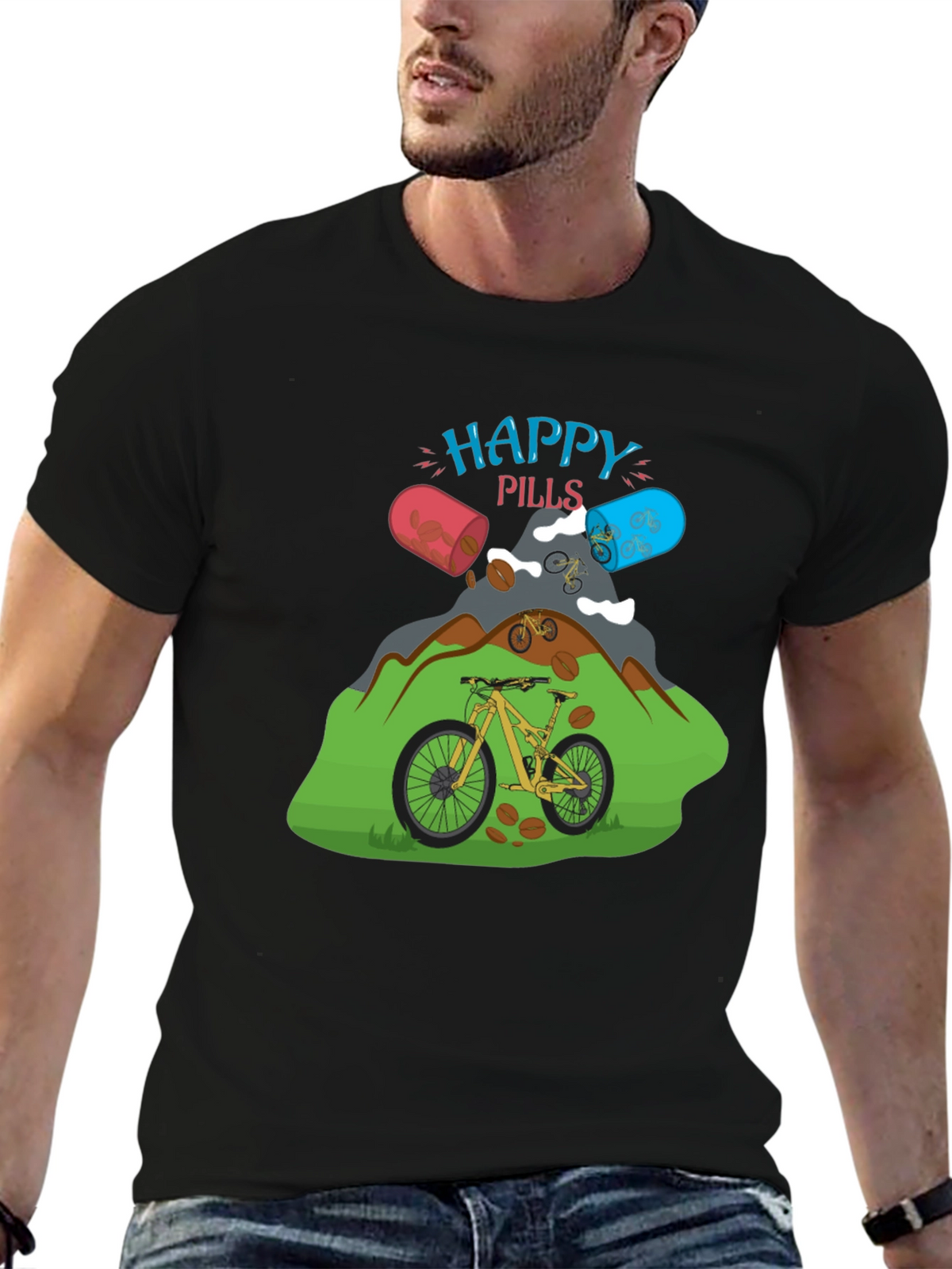 Happy Pills Mountain Bike Graphic Tee