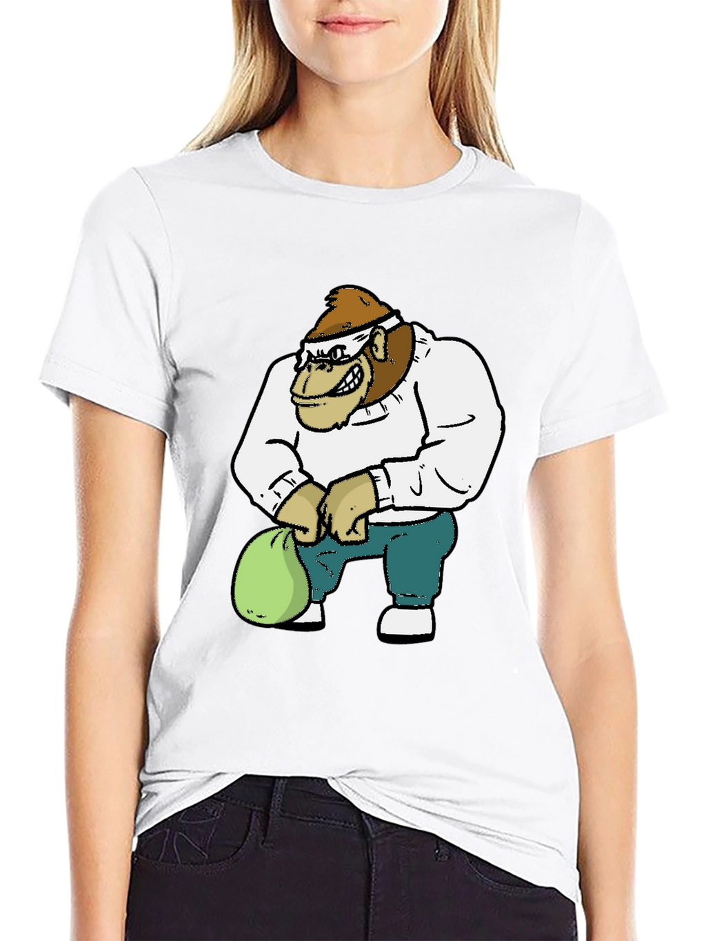 Gorilla Cartoon Graphic T-Shirt
