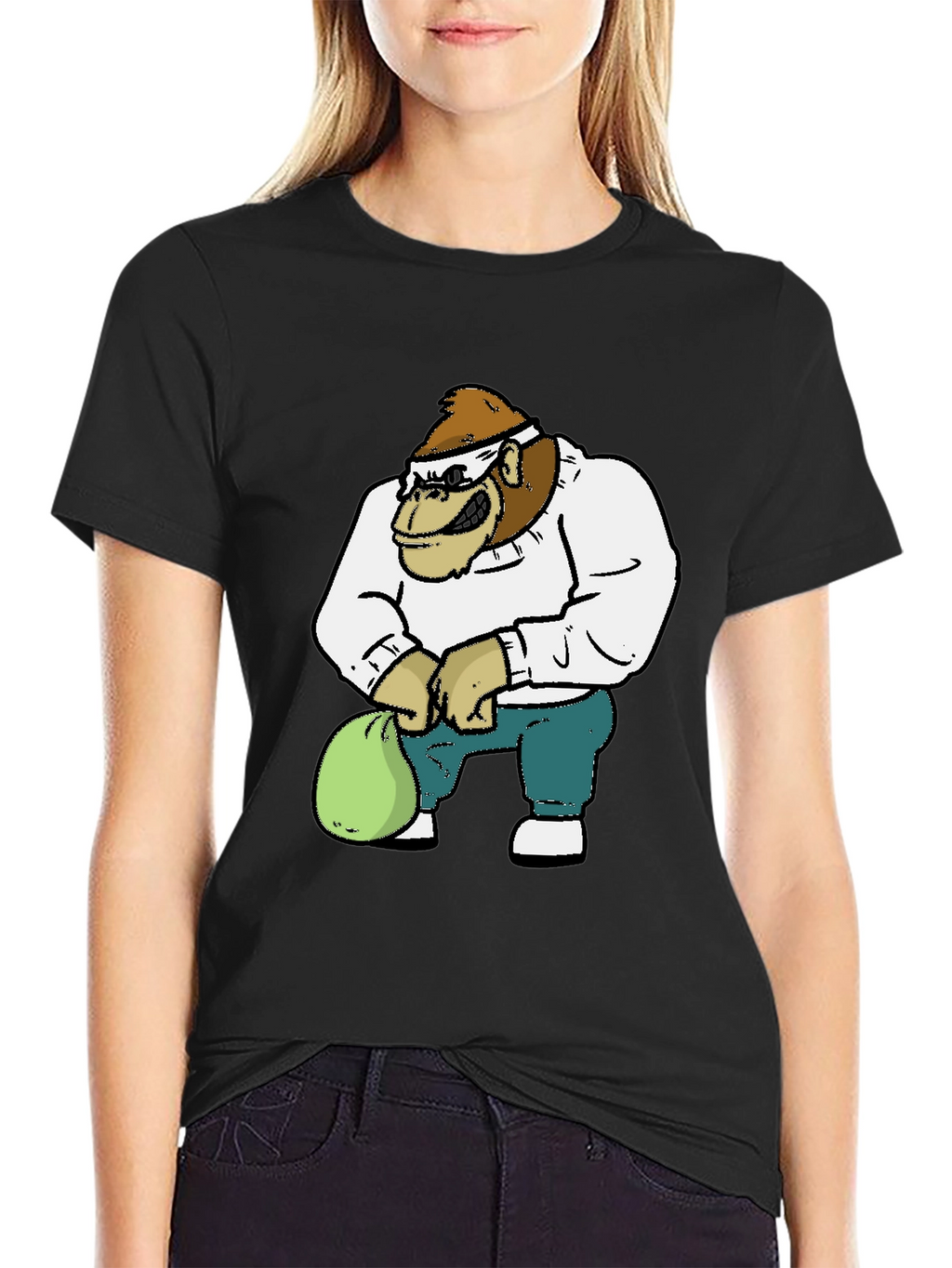 Gorilla Cartoon Graphic T-Shirt
