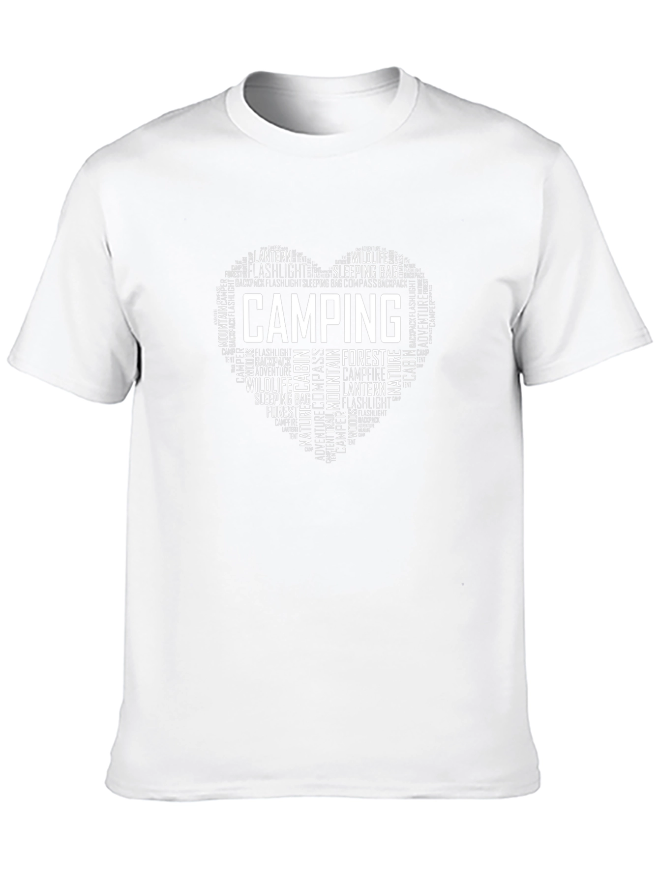 Camping Word Art Heart T-Shirt