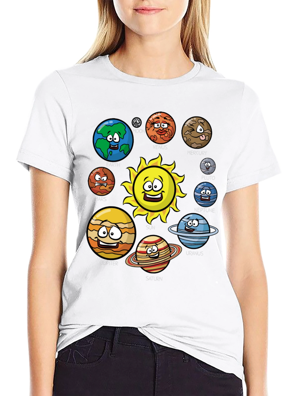 Cartoon Solar System T-Shirt - Planets