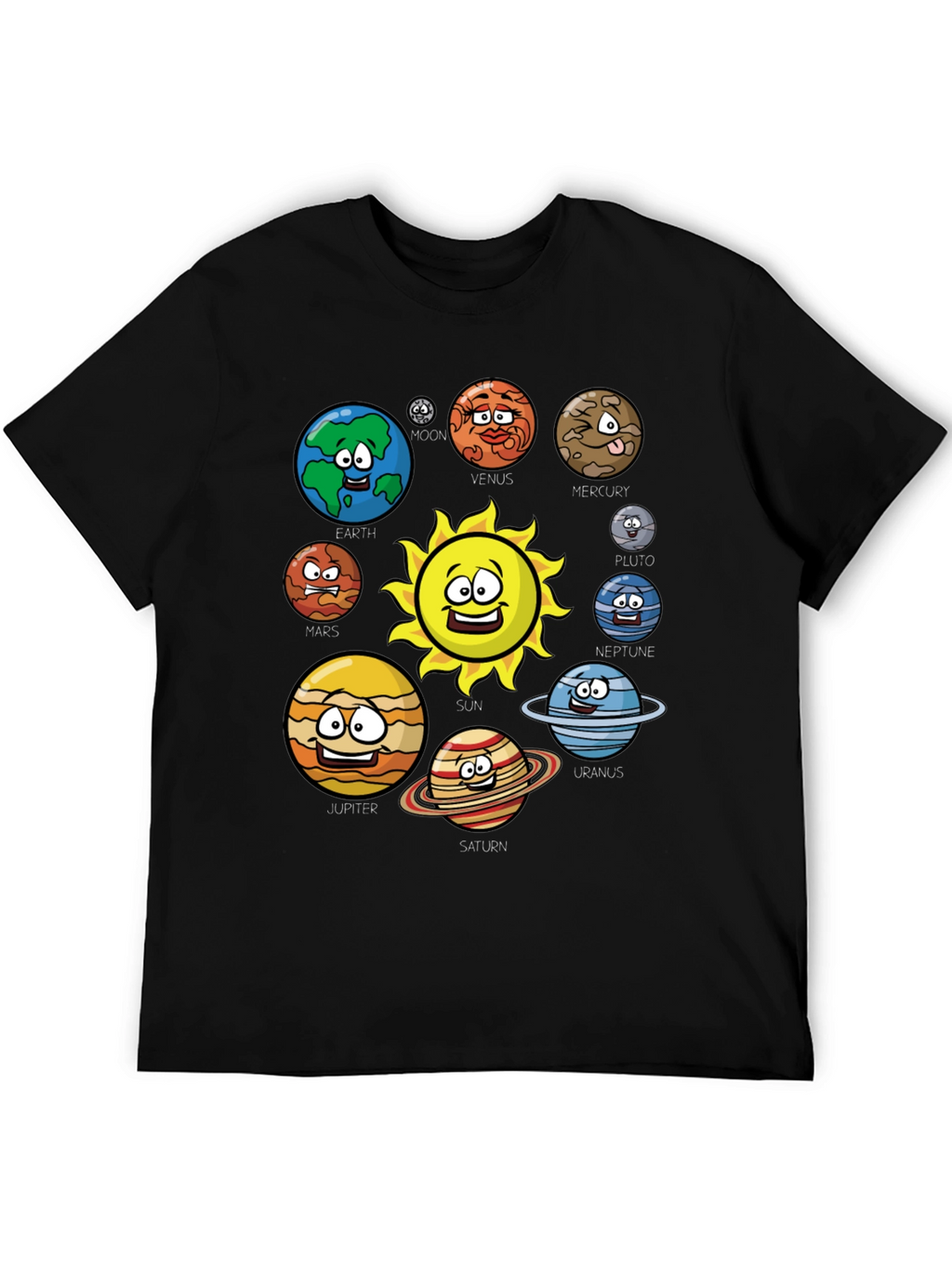 Cartoon Solar System T-Shirt - Planets