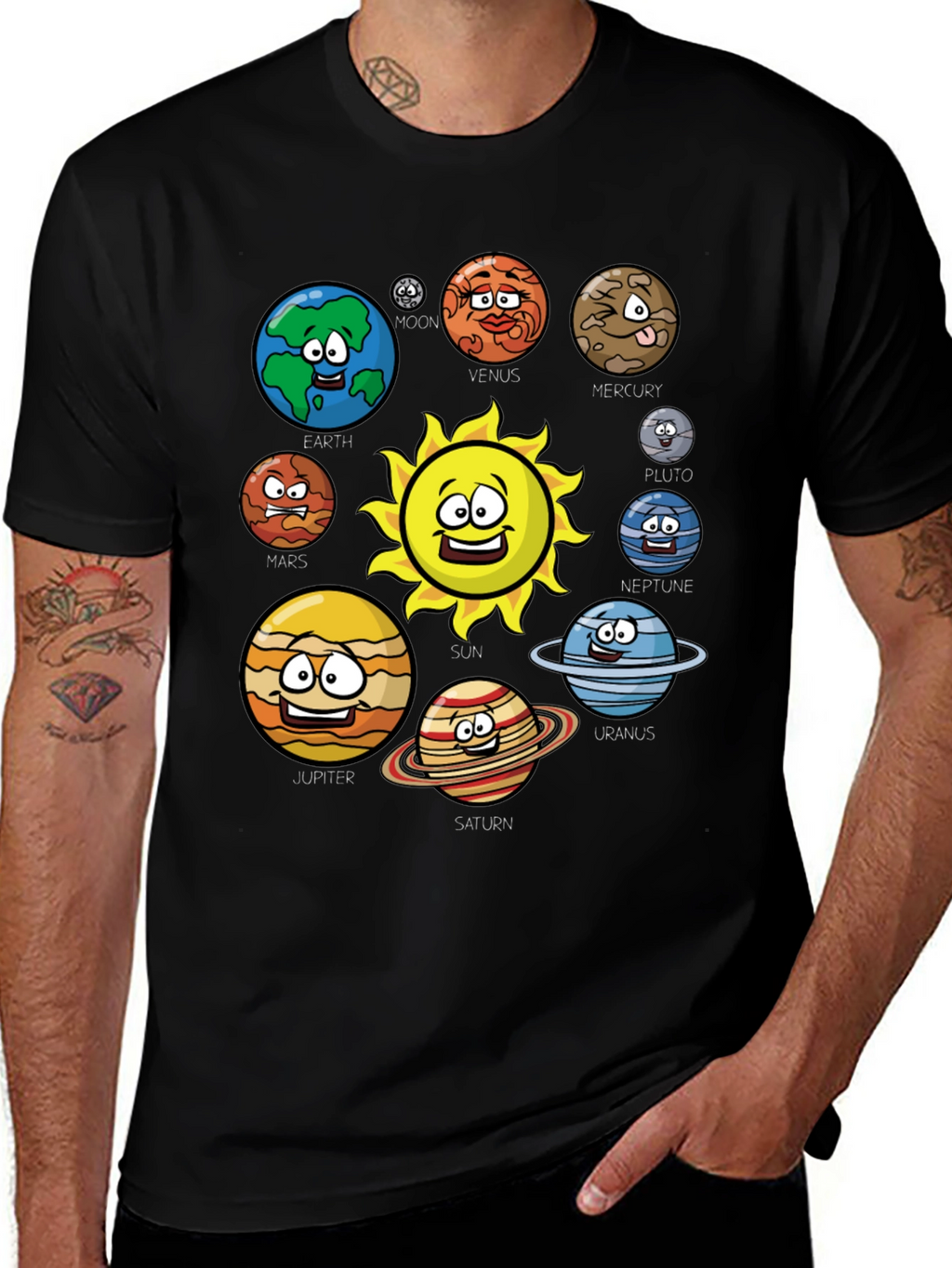 Cartoon Solar System T-Shirt - Planets