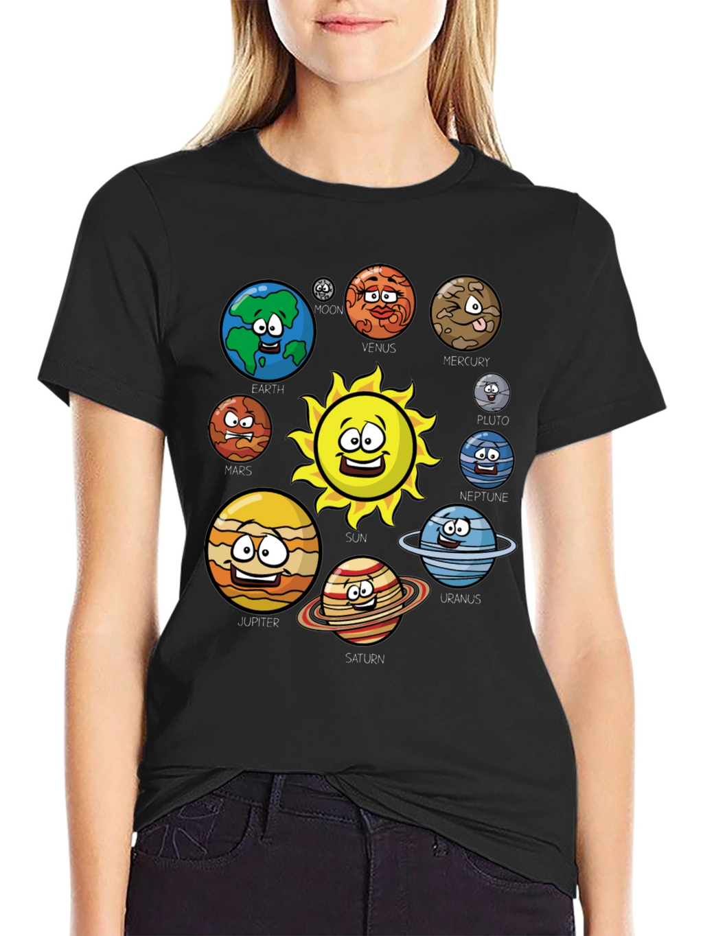 Cartoon Solar System T-Shirt - Planets