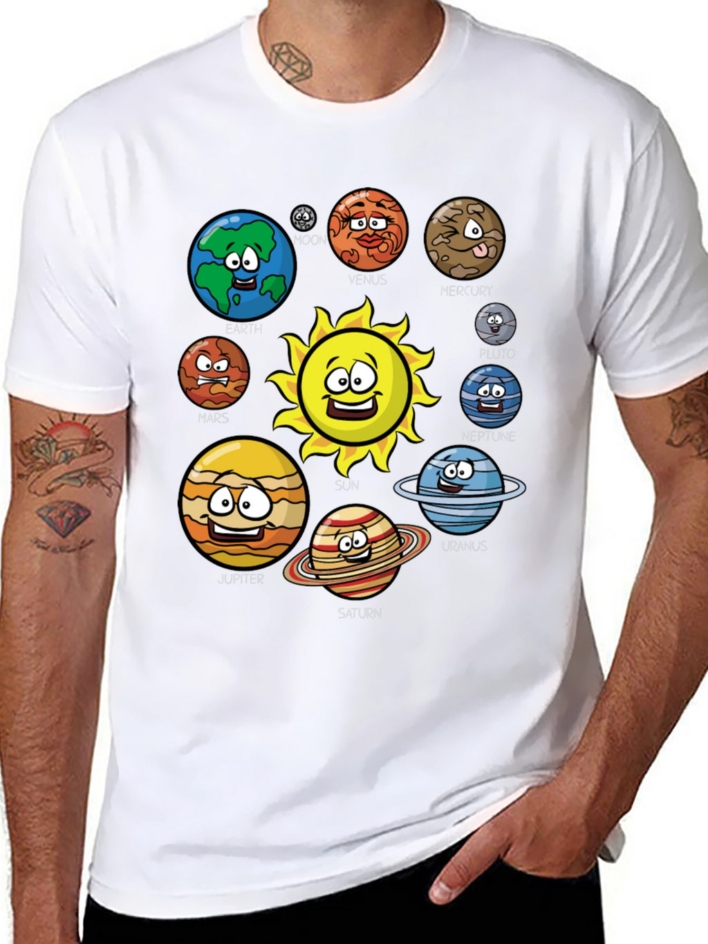 Cartoon Solar System T-Shirt - Planets