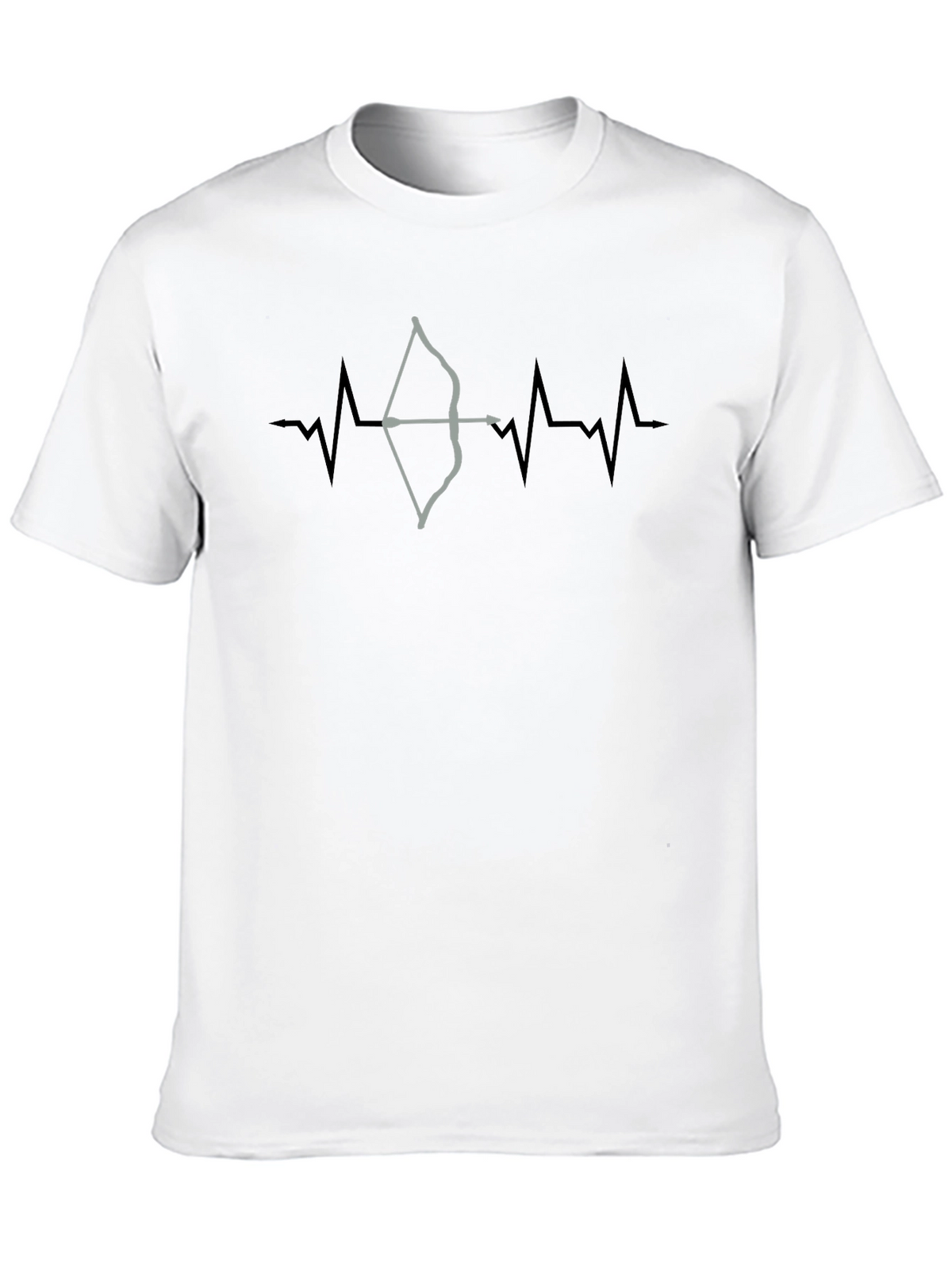 Archery Heartbeat T-Shirt - Black Crew Neck Graphic Tee