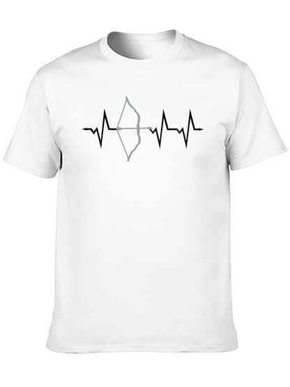 Archery Heartbeat T-Shirt - Black Crew Neck Graphic Tee