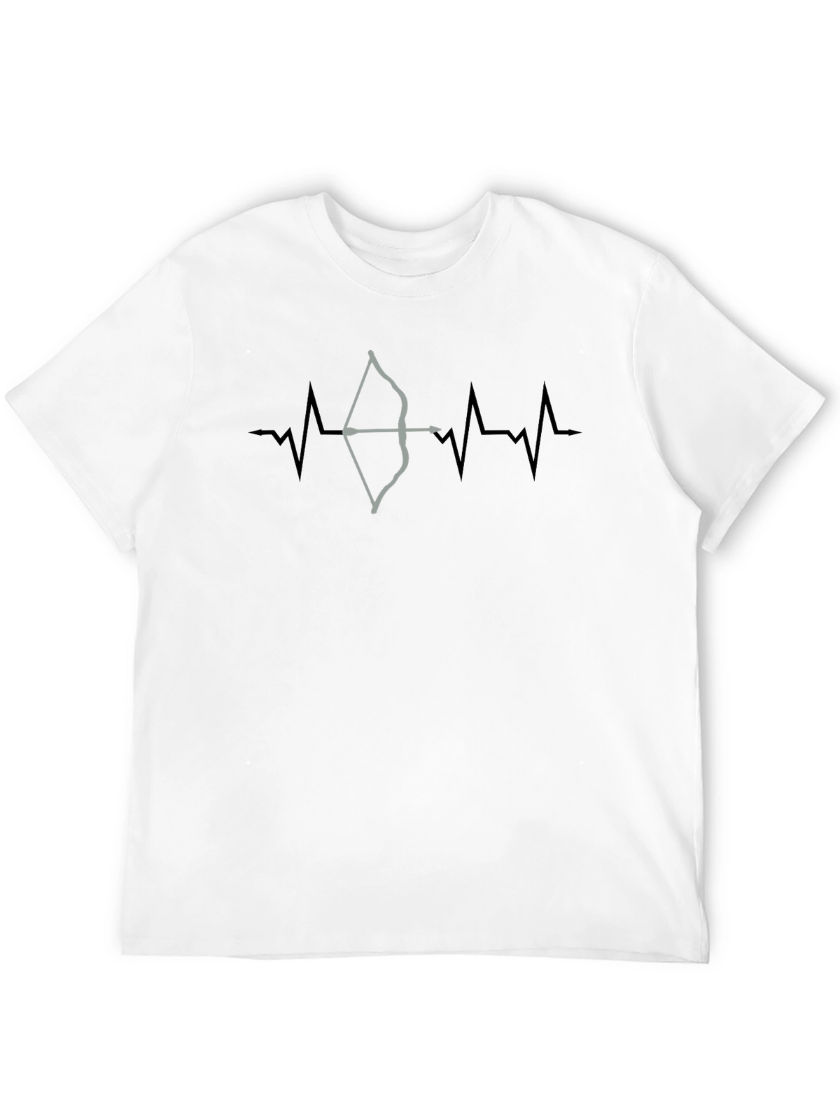 Archery Heartbeat T-Shirt - Black Crew Neck Graphic Tee