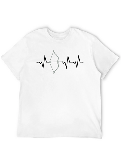 Archery Heartbeat T-Shirt - Black Crew Neck Graphic Tee