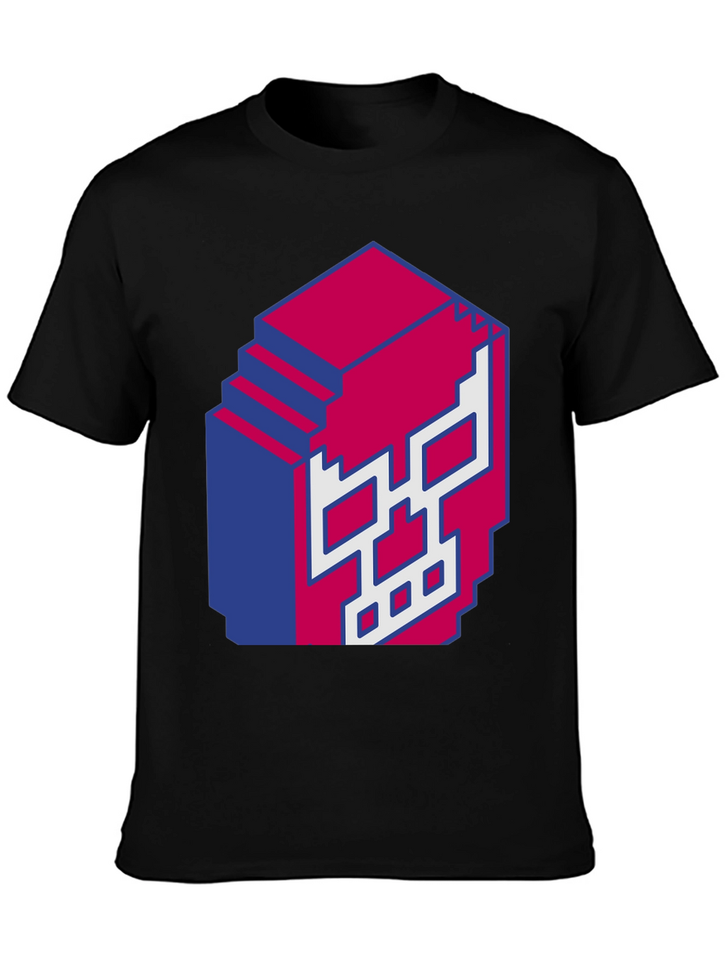 Pixel Skull Graphic Print Black T-Shirt