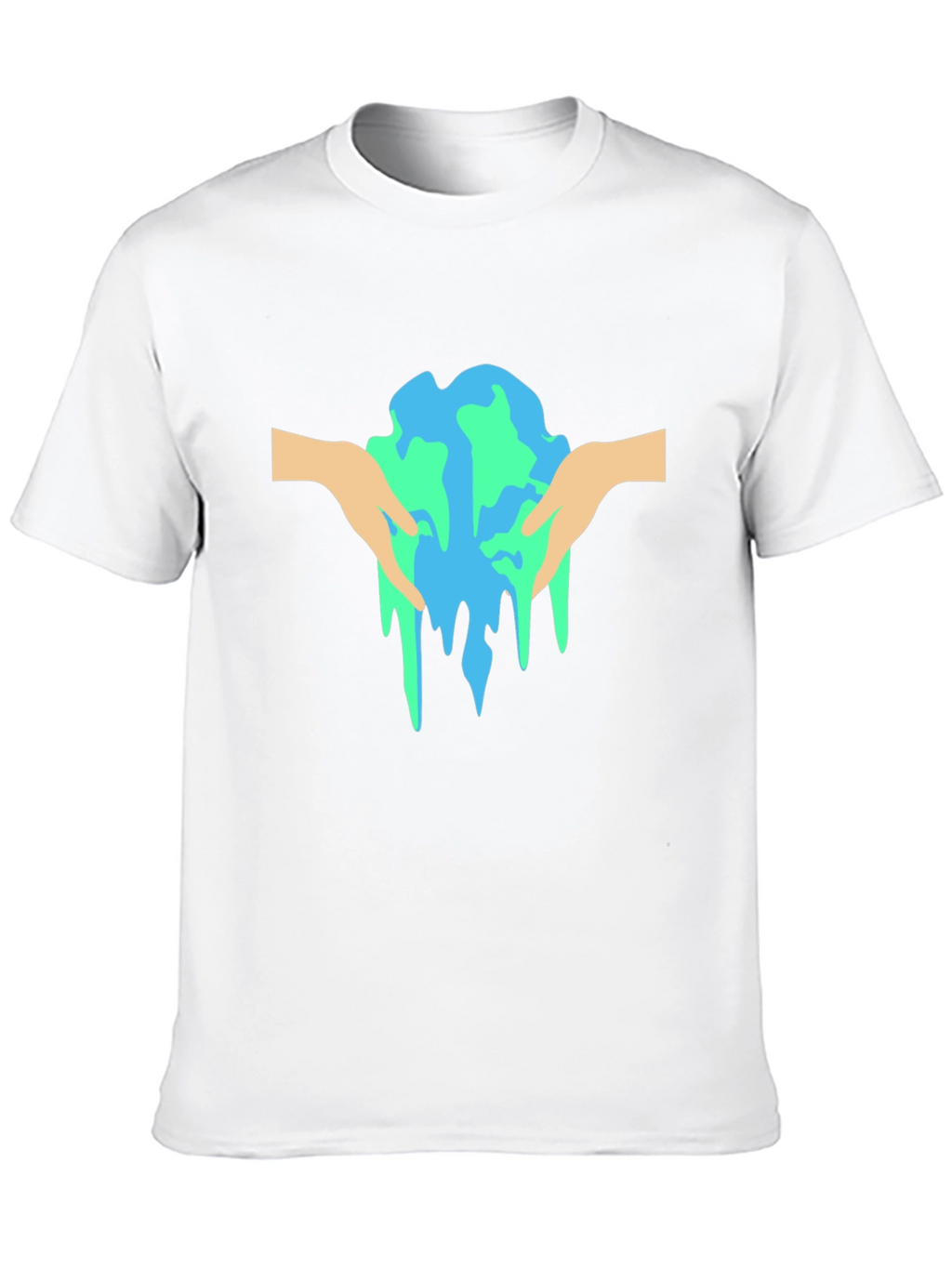 Melting Earth Graphic Tee - Black Cotton T-Shirt