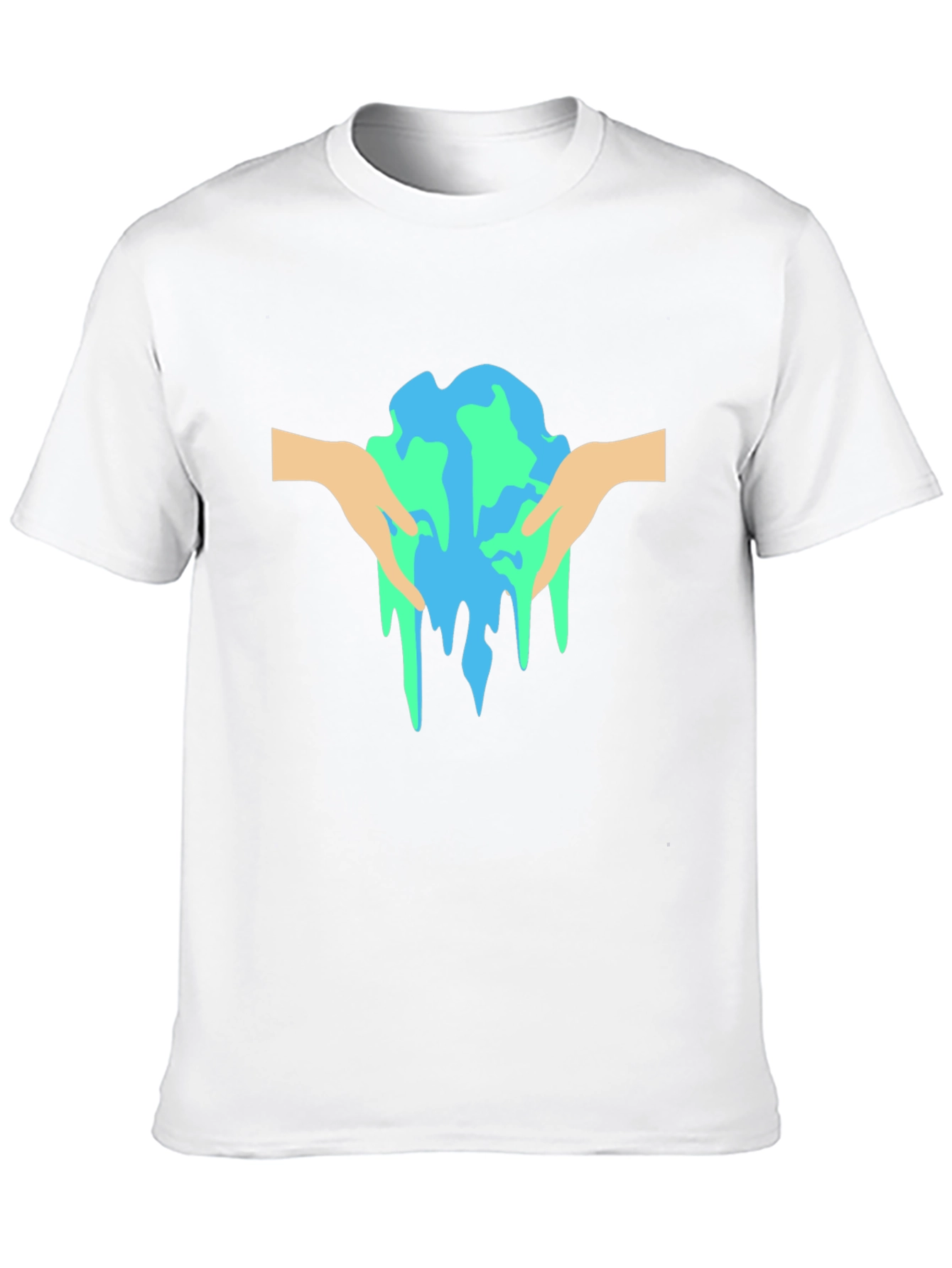 Melting Earth Graphic Tee - Black Cotton T-Shirt