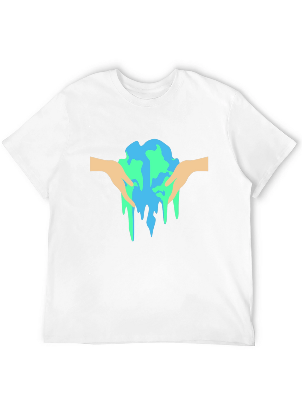 Melting Earth Graphic Tee - Black Cotton T-Shirt