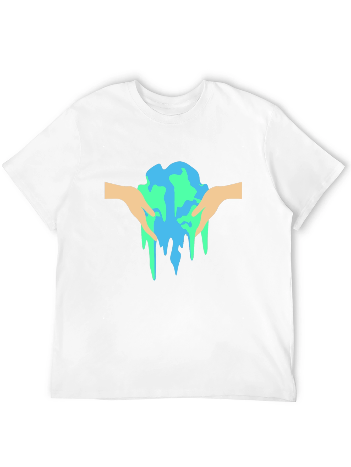 Melting Earth Graphic Tee - Black Cotton T-Shirt