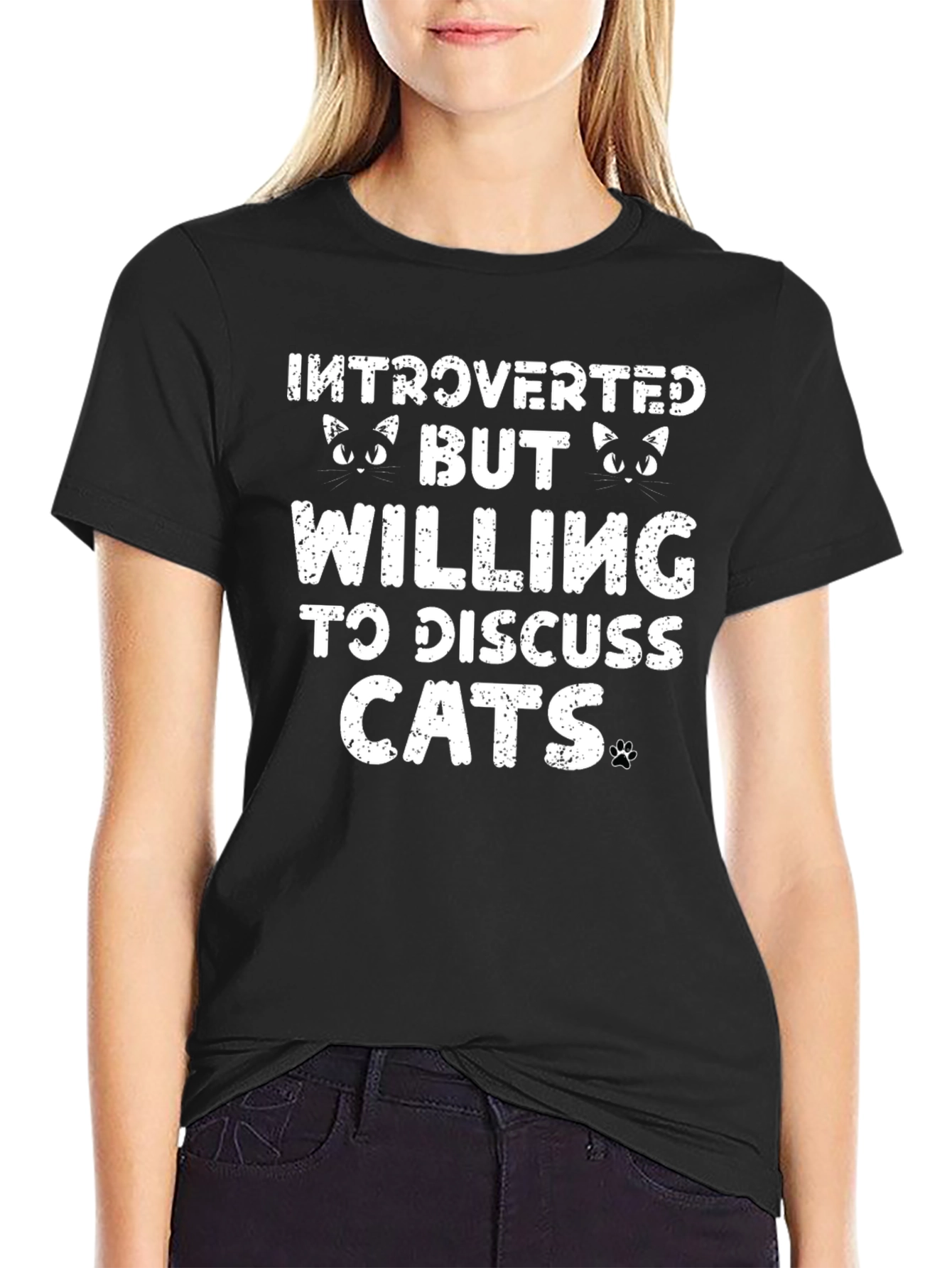 Introverted But Willing to Discuss Cats T-Shirt