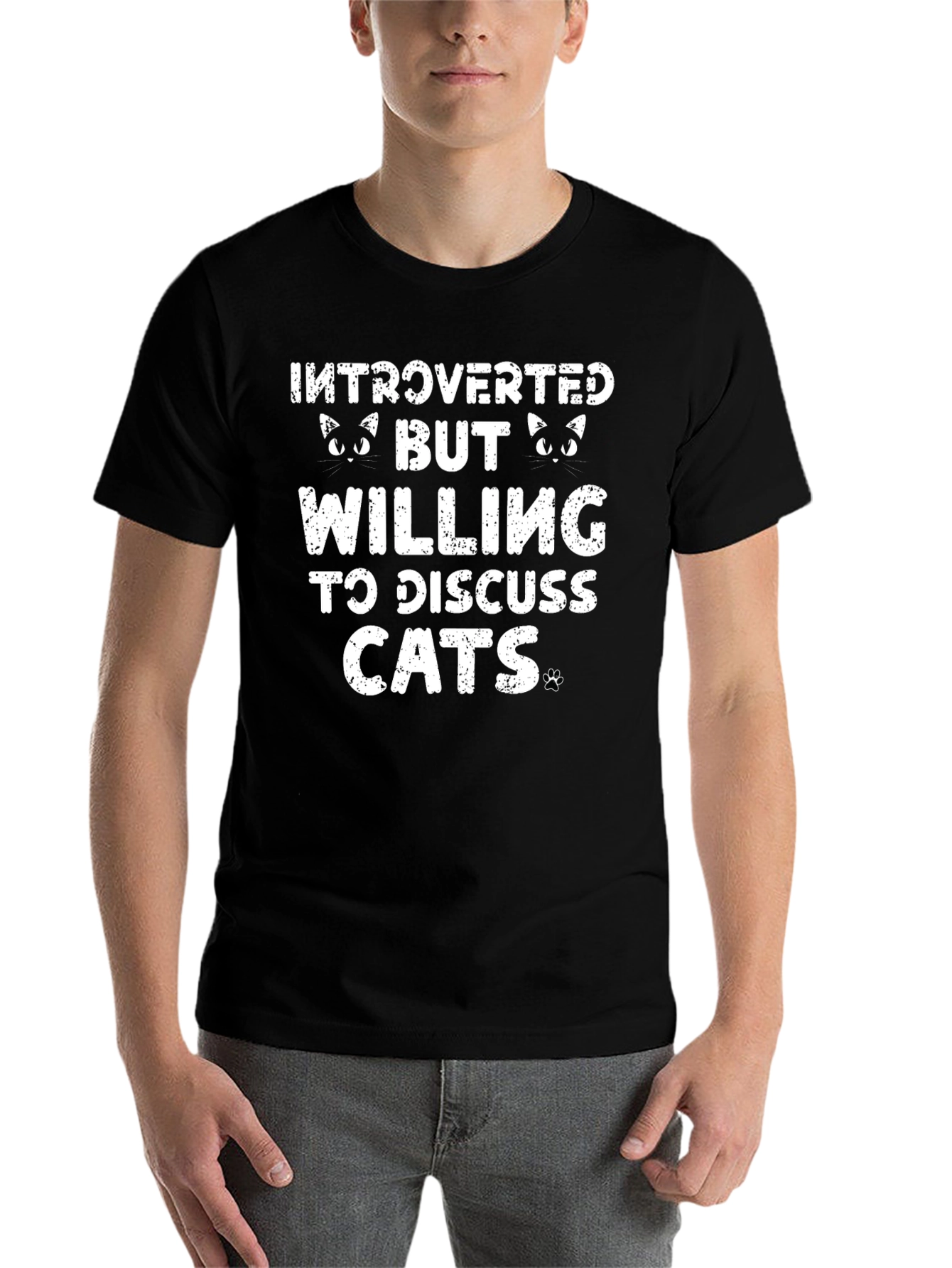 Introverted But Willing to Discuss Cats T-Shirt