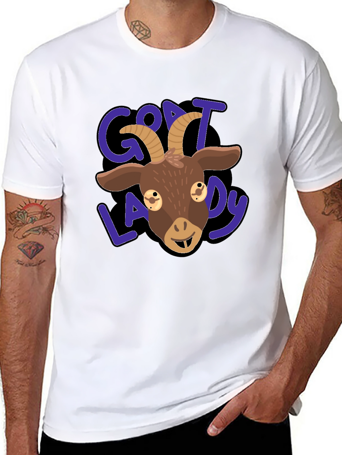 Goat Lady Graphic Tee - Black T-Shirt
