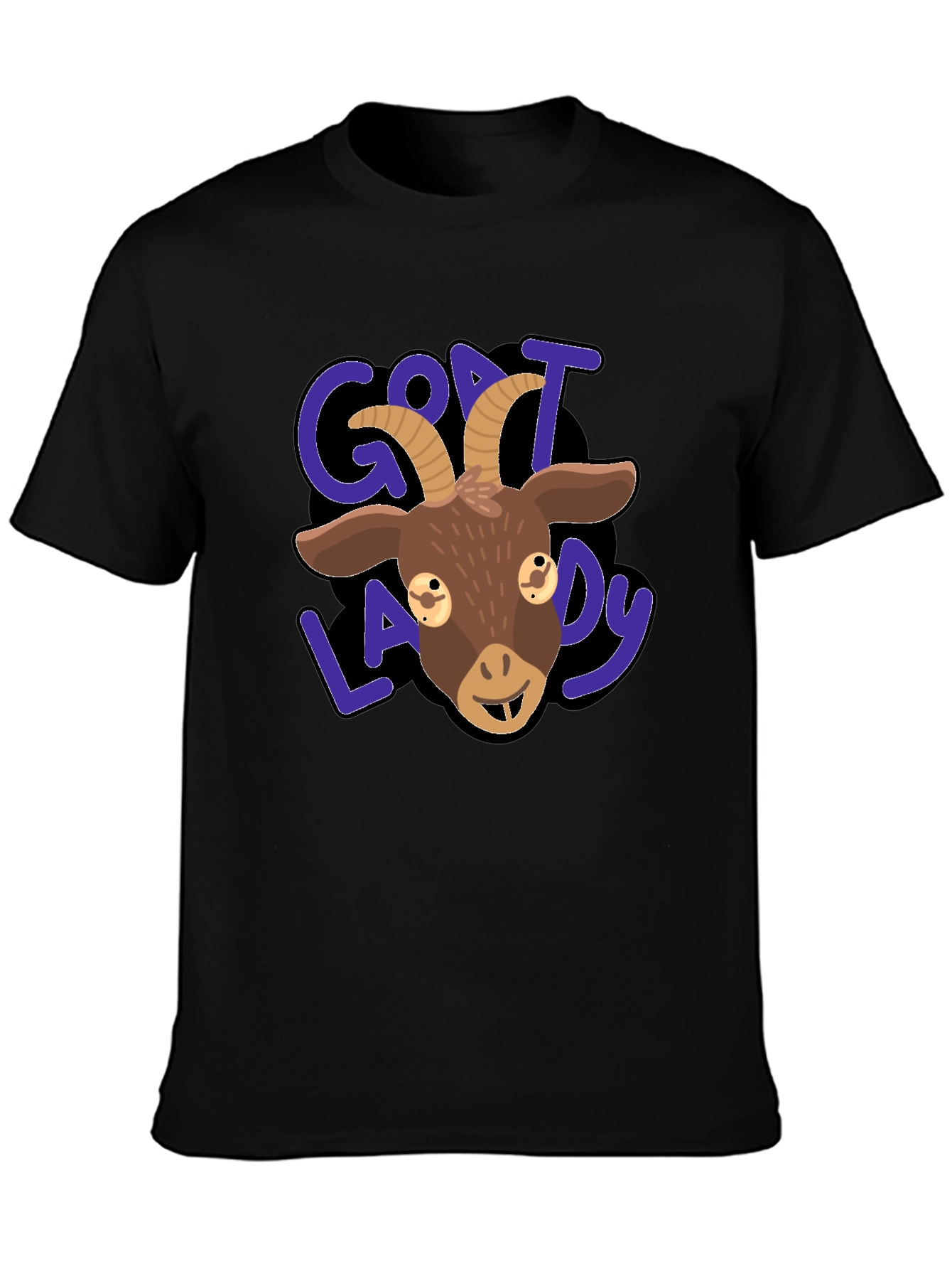 Goat Lady Graphic Tee - Black T-Shirt