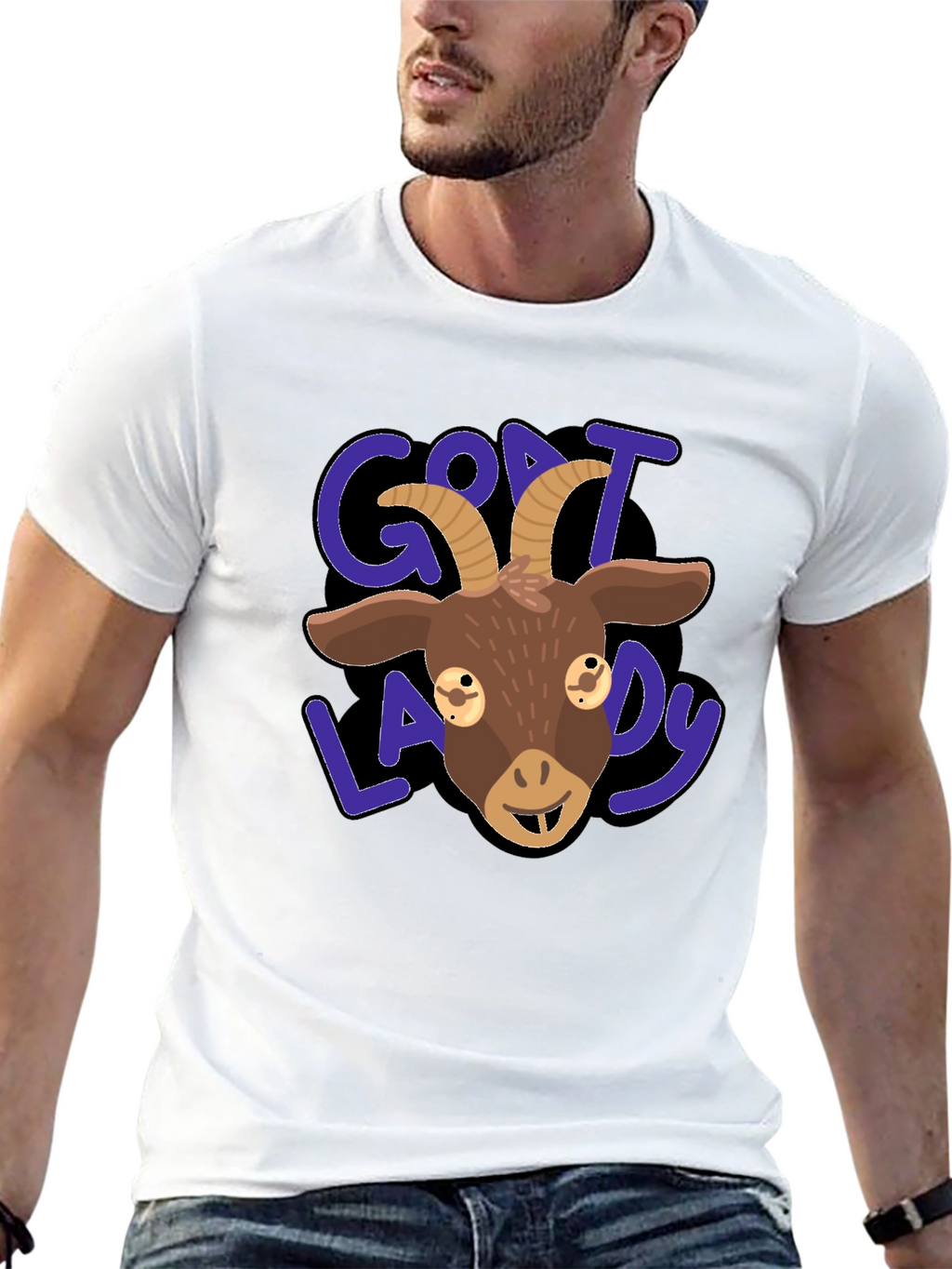 Goat Lady Graphic Tee - Black T-Shirt