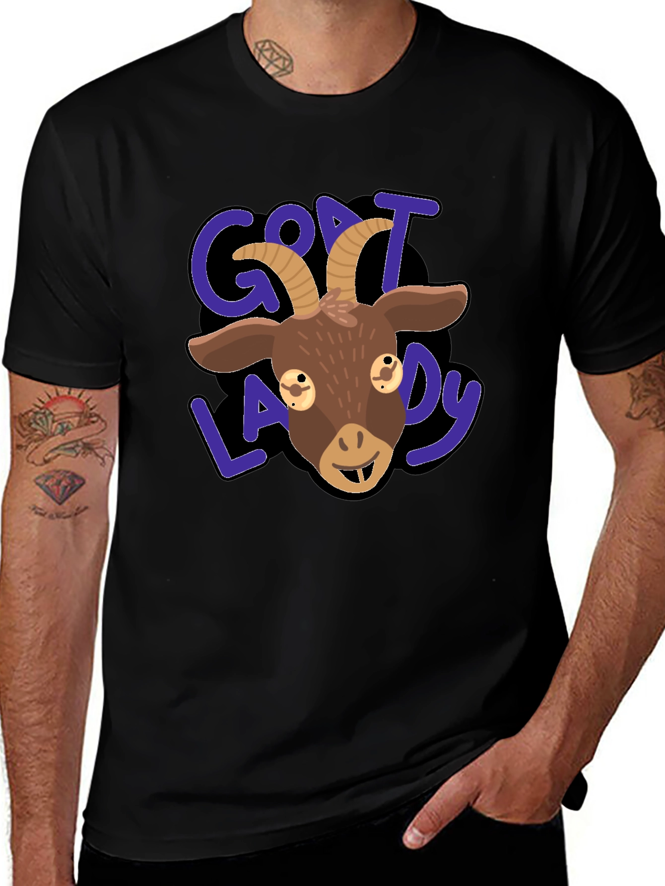 Goat Lady Graphic Tee - Black T-Shirt