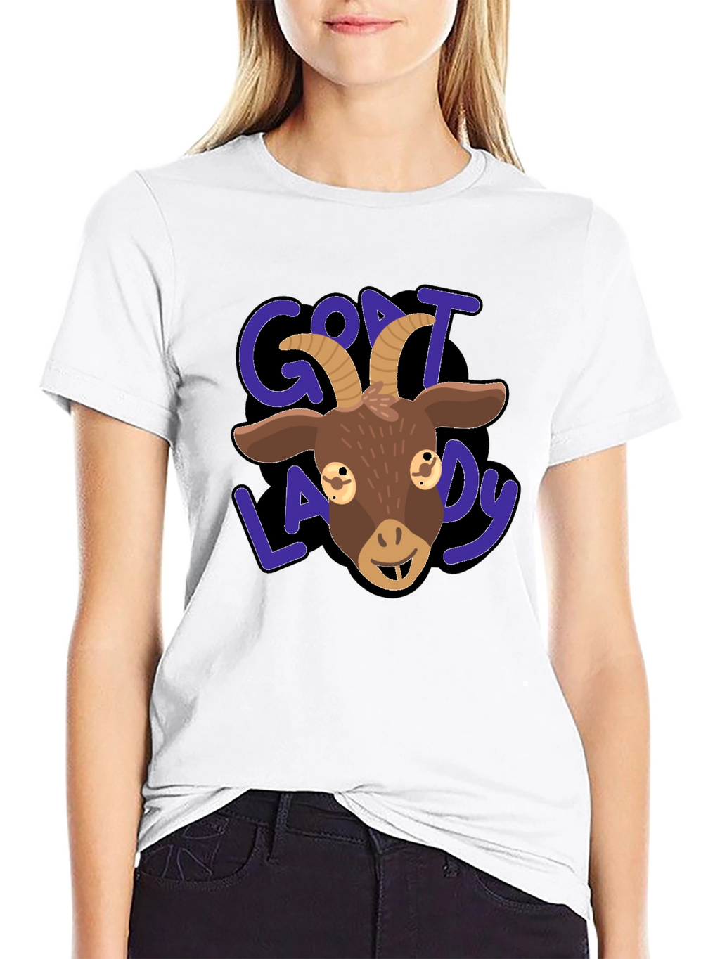 Goat Lady Graphic Tee - Black T-Shirt