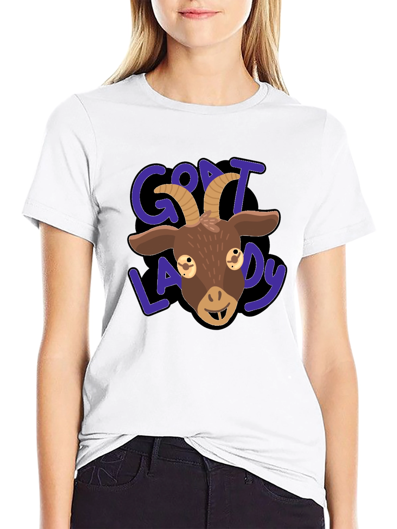 Goat Lady Graphic Tee - Black T-Shirt