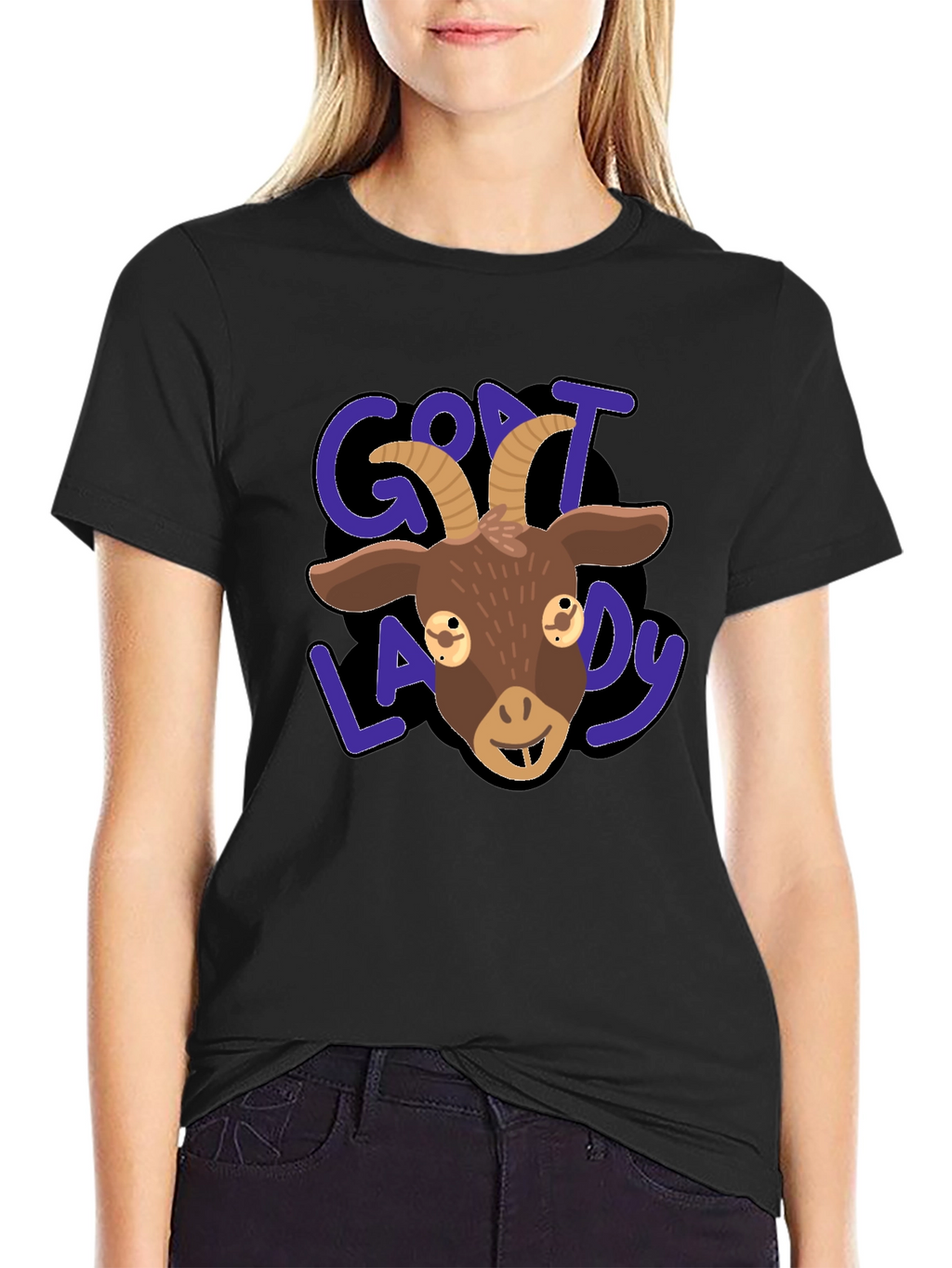 Goat Lady Graphic Tee - Black T-Shirt