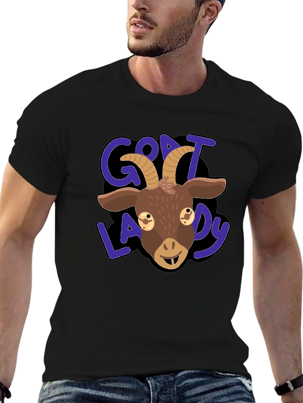 Goat Lady Graphic Tee - Black T-Shirt