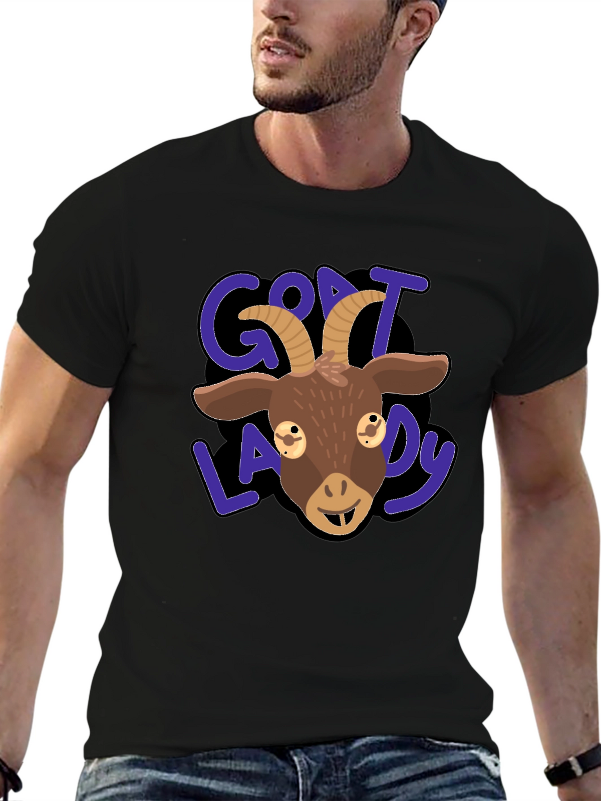 Goat Lady Graphic Tee - Black T-Shirt