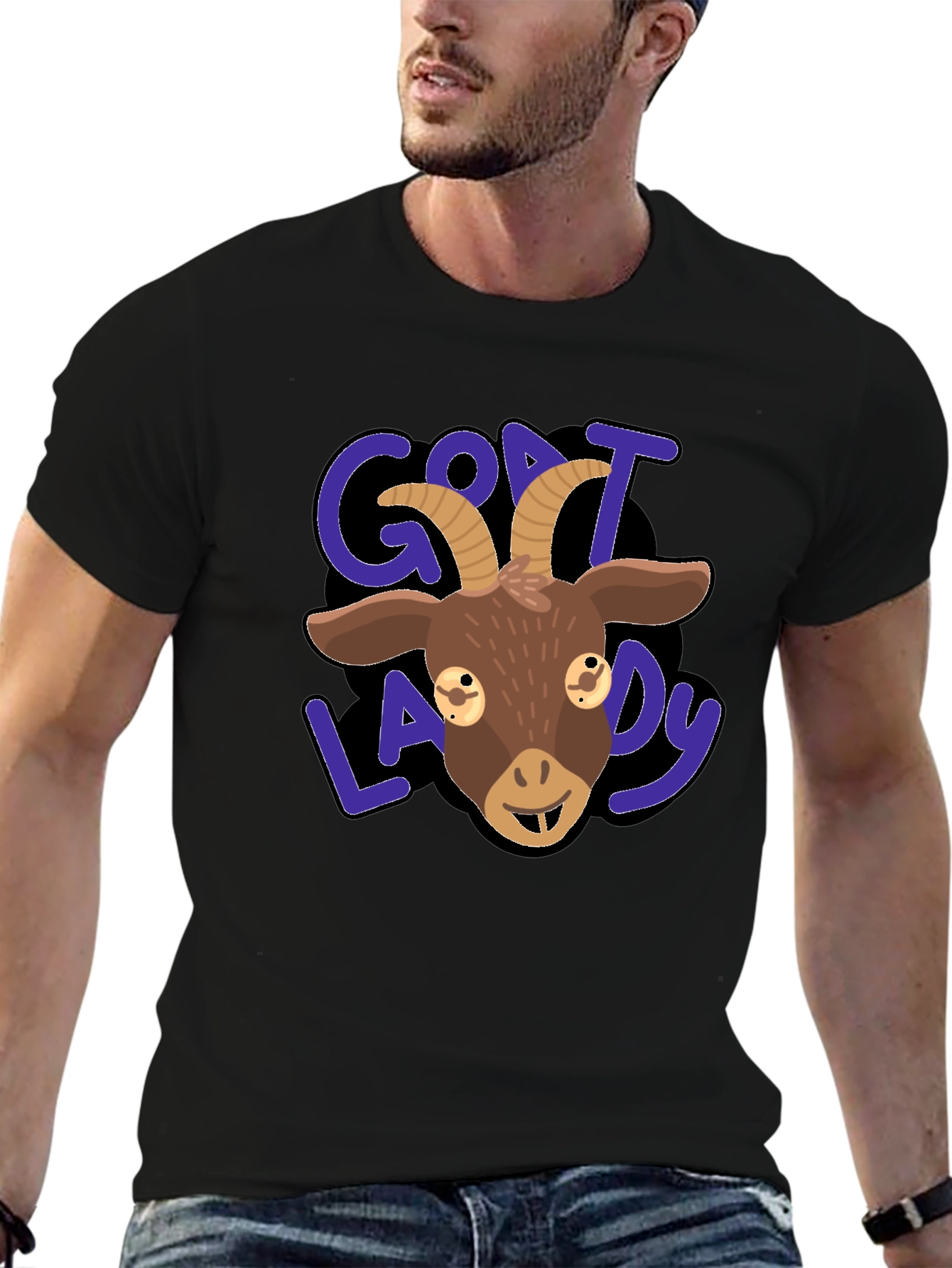Goat Lady Graphic Tee - Black T-Shirt