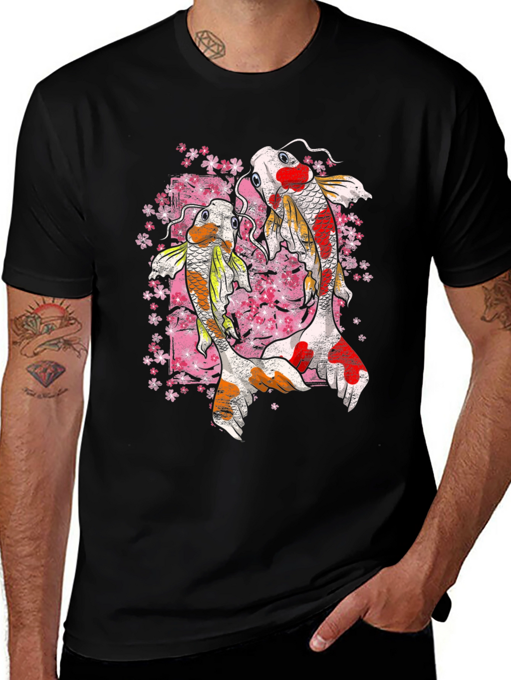 Koi Fish Graphic Tee - Black T-Shirt