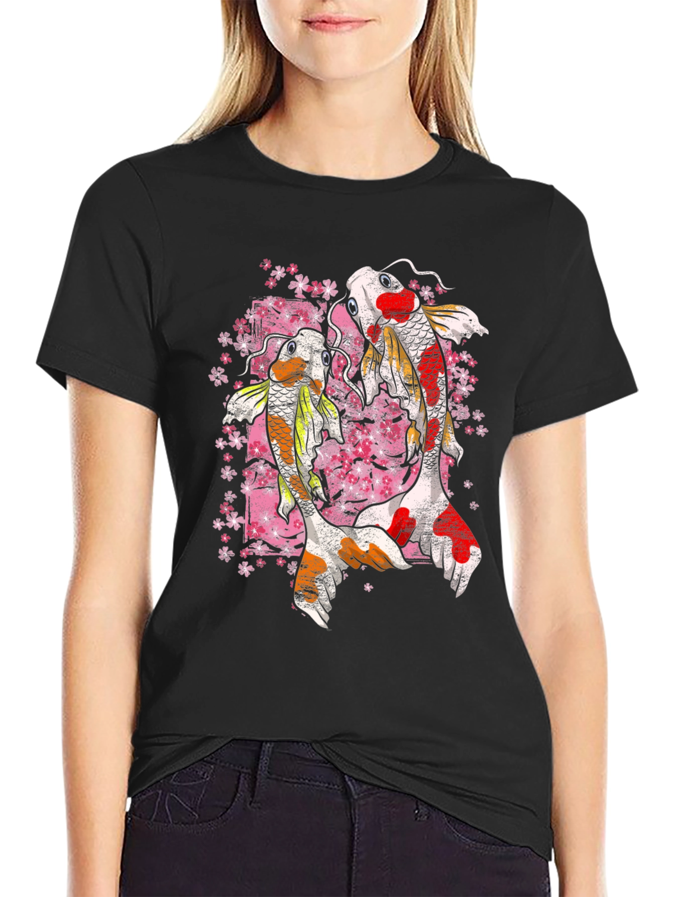 Koi Fish Graphic Tee - Black T-Shirt
