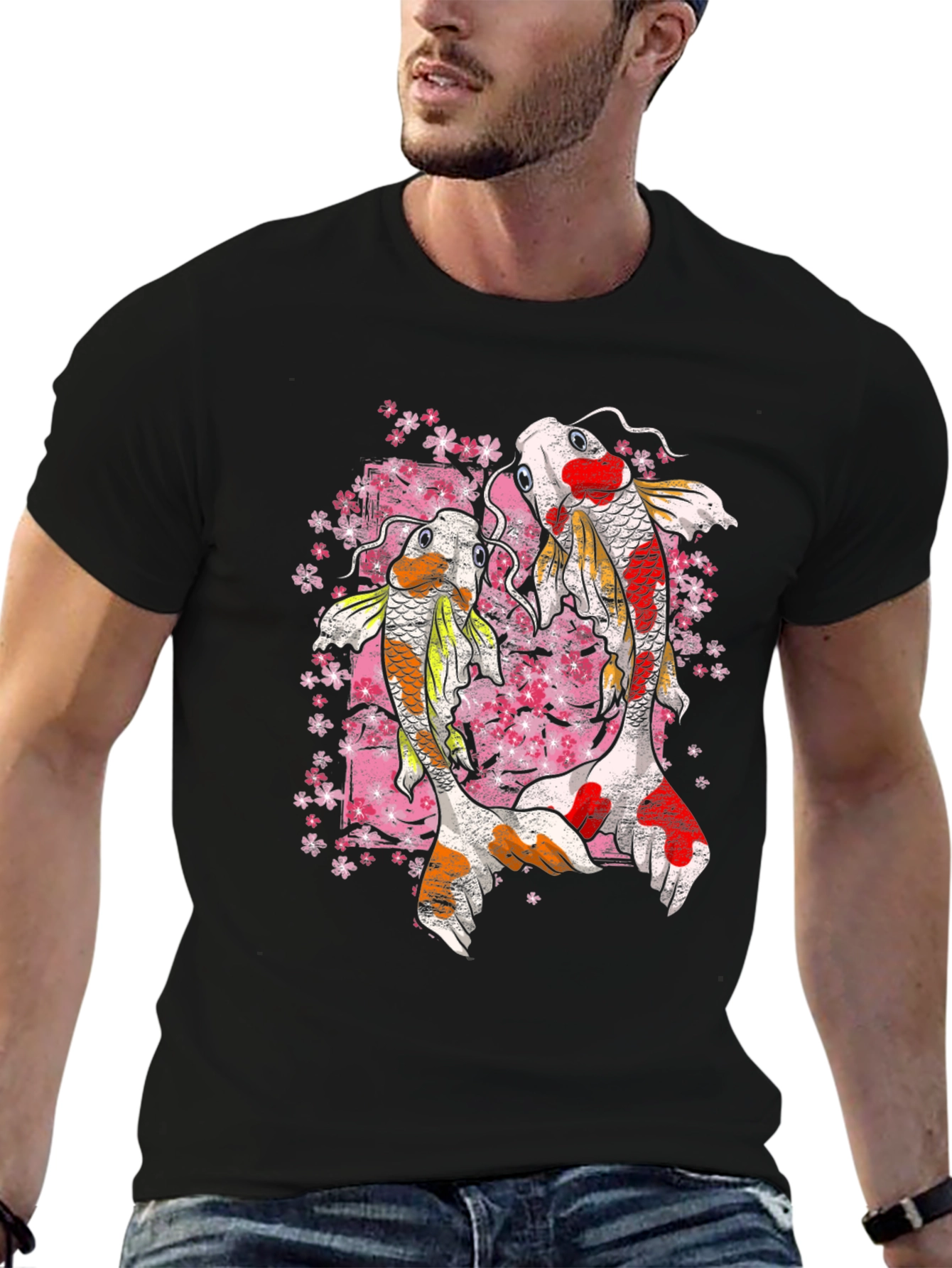 Koi Fish Graphic Tee - Black T-Shirt