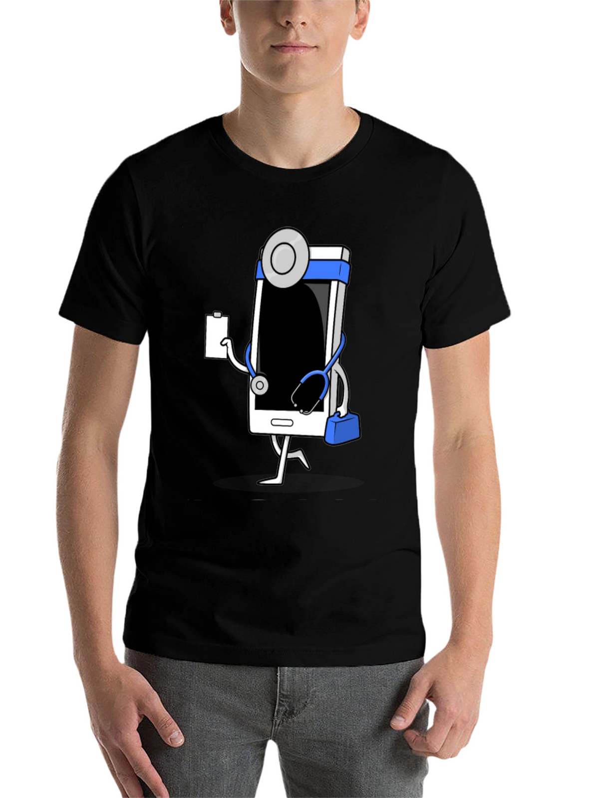 Doctor Phone Black T-Shirt
