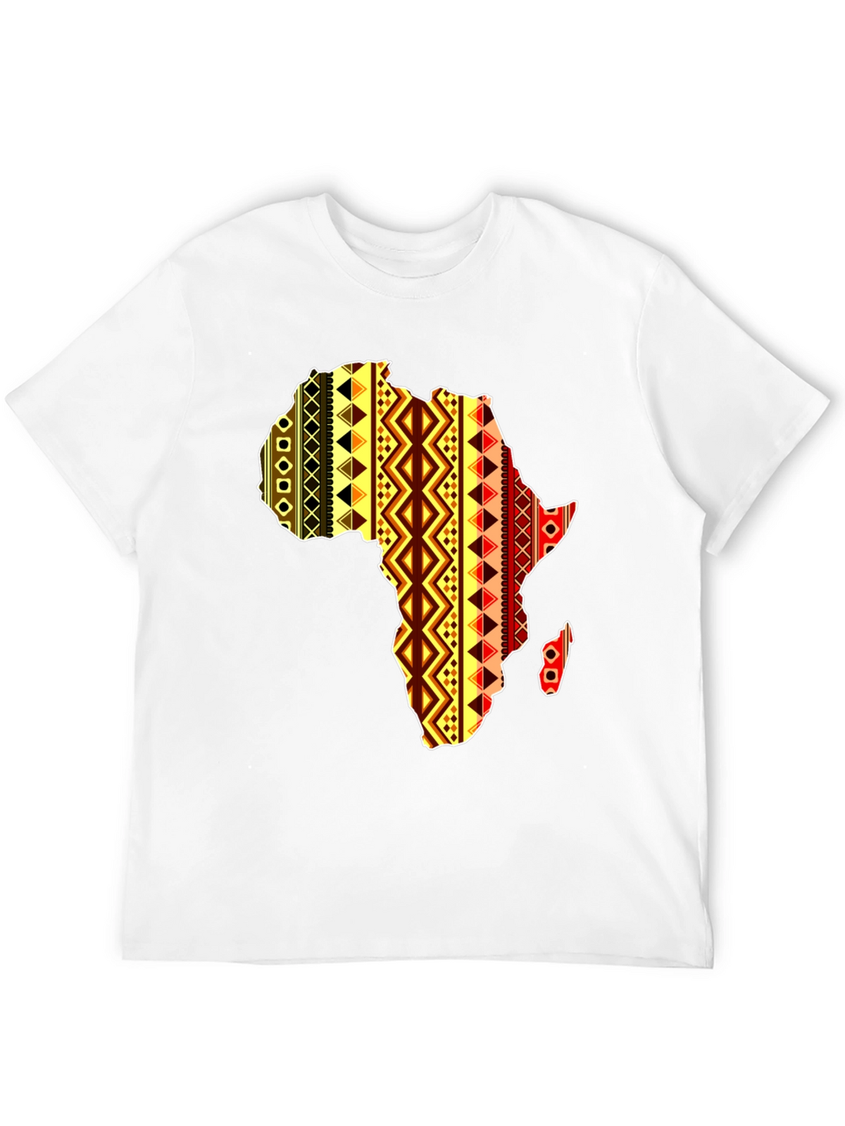 Africa Map Pattern Mens Black T-Shirt