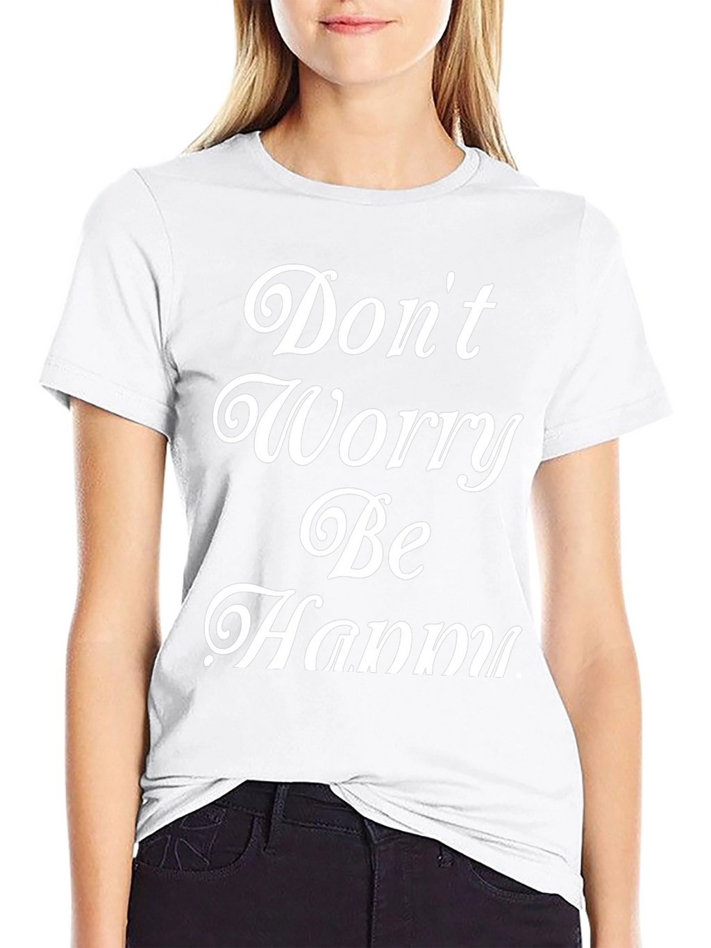 Dont Worry Be Happy Black Graphic Tee