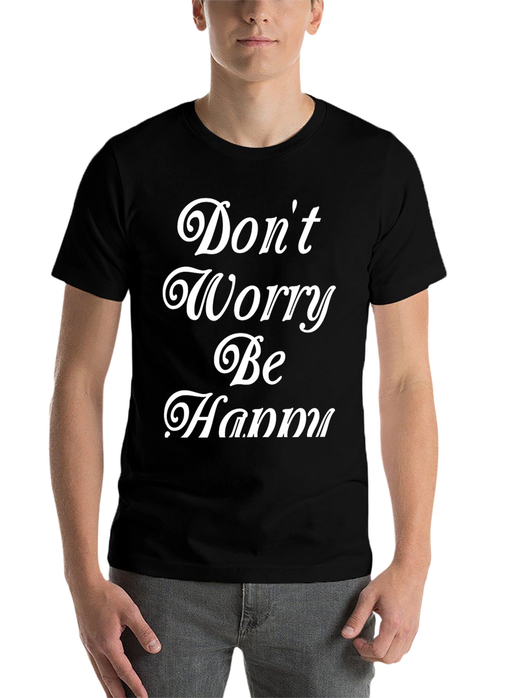 Dont Worry Be Happy Black Graphic Tee
