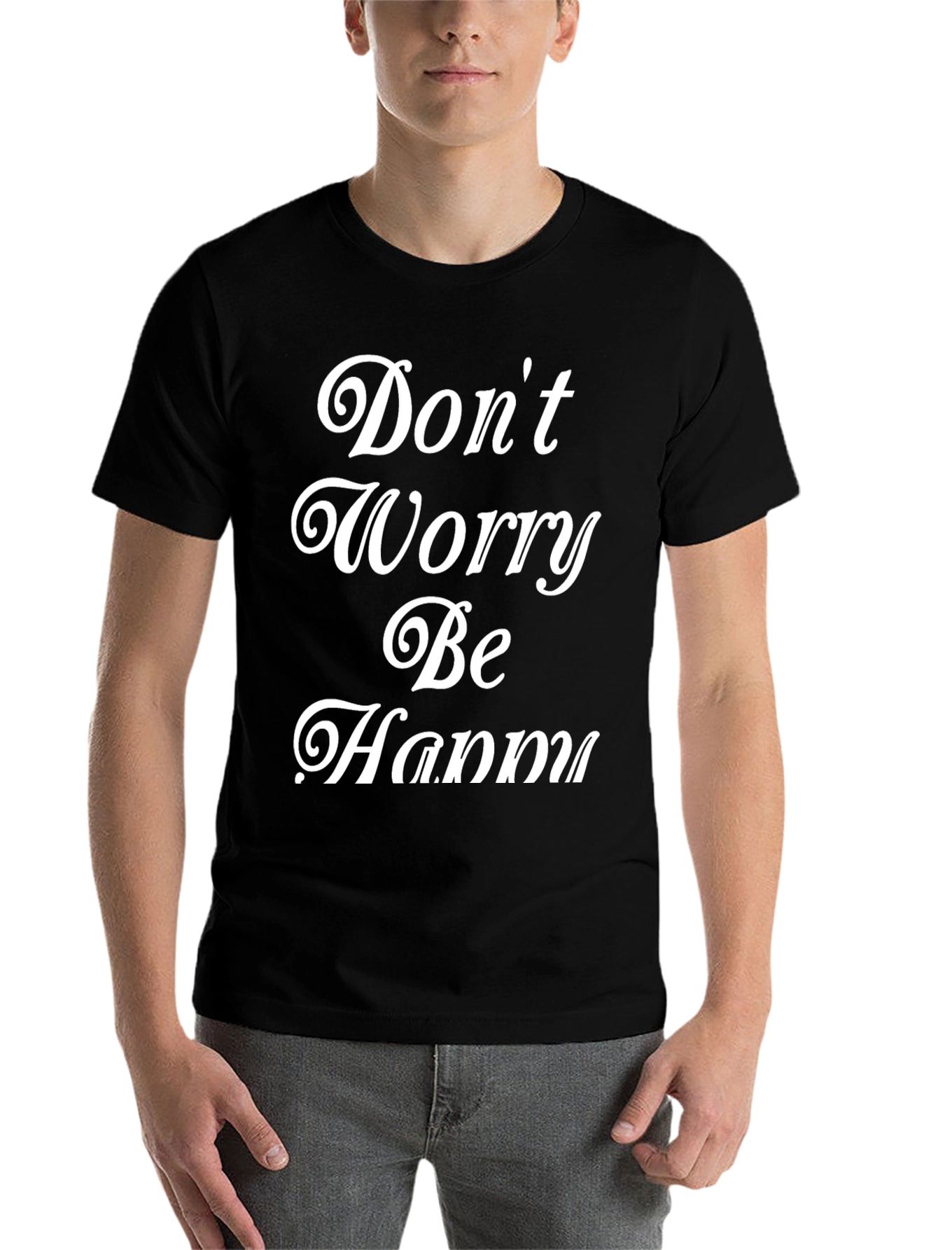 Dont Worry Be Happy Black Graphic Tee