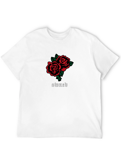 Rose Owned Graphic Tee - Casual Black T-Shirt