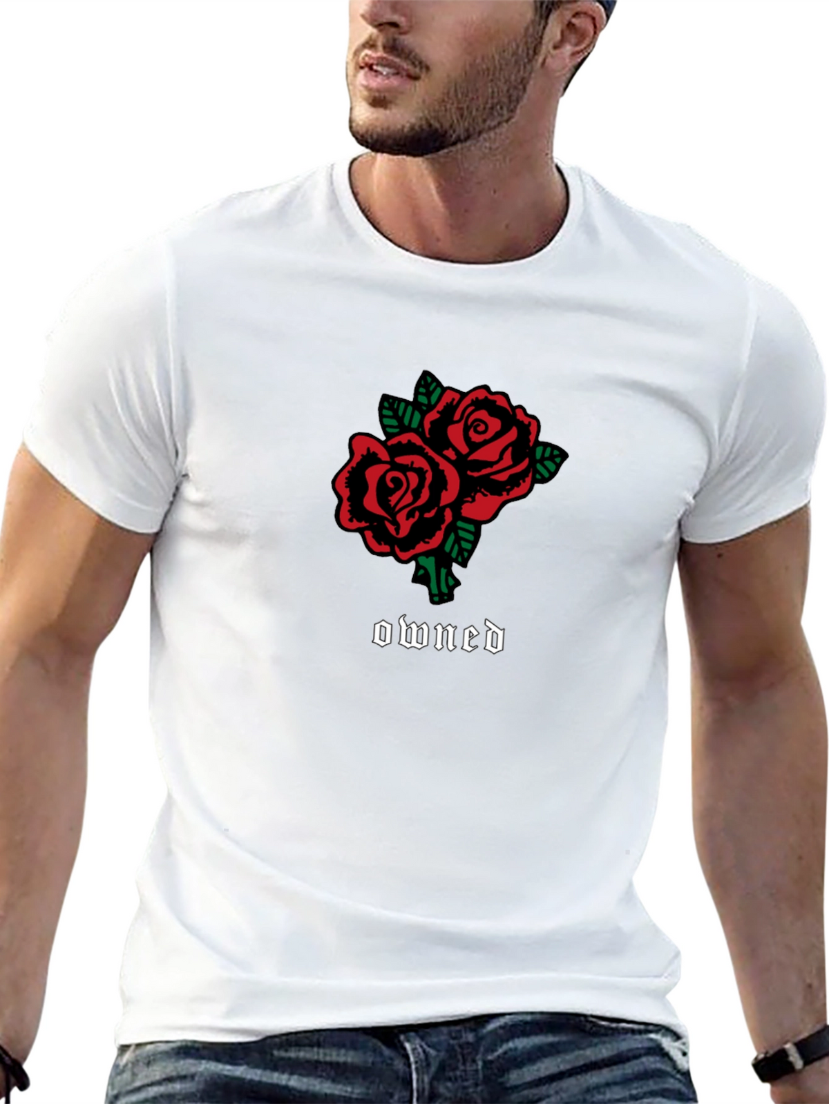 Rose Owned Graphic Tee - Casual Black T-Shirt