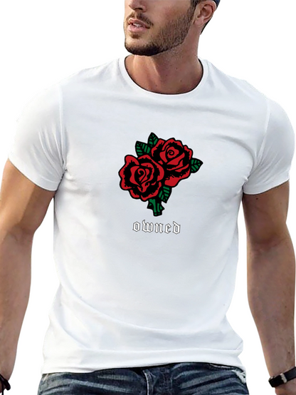 Rose Owned Graphic Tee - Casual Black T-Shirt
