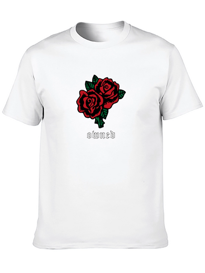 Rose Owned Graphic Tee - Casual Black T-Shirt