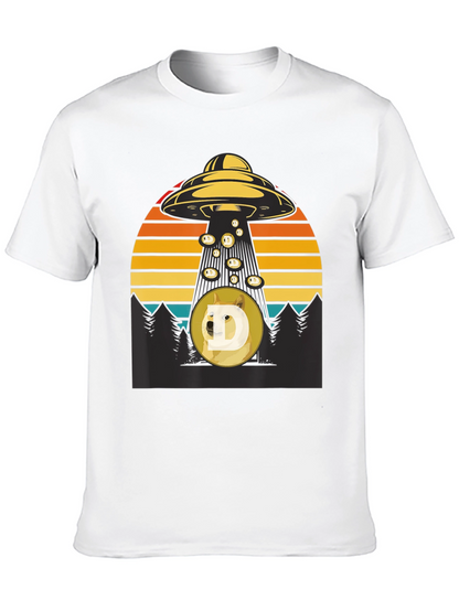 UFO Abducting Doge Crypto T-Shirt