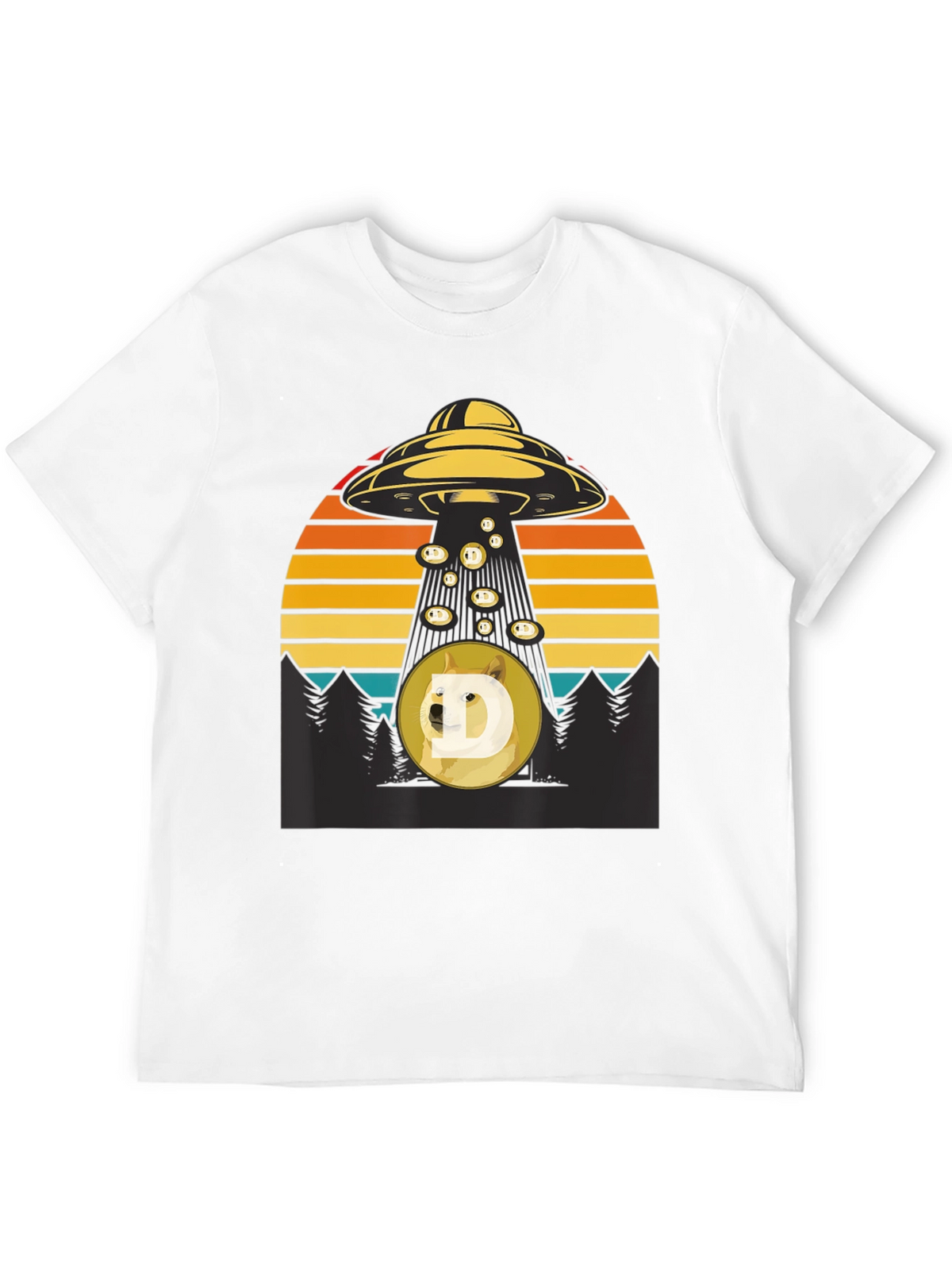 UFO Abducting Doge Crypto T-Shirt