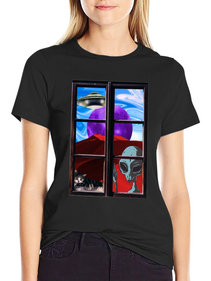 Alien Window View Graphic Tee