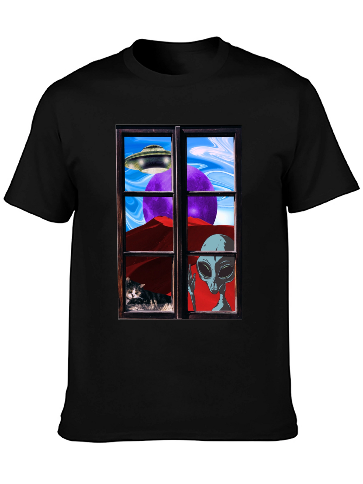 Alien Window View Graphic Tee