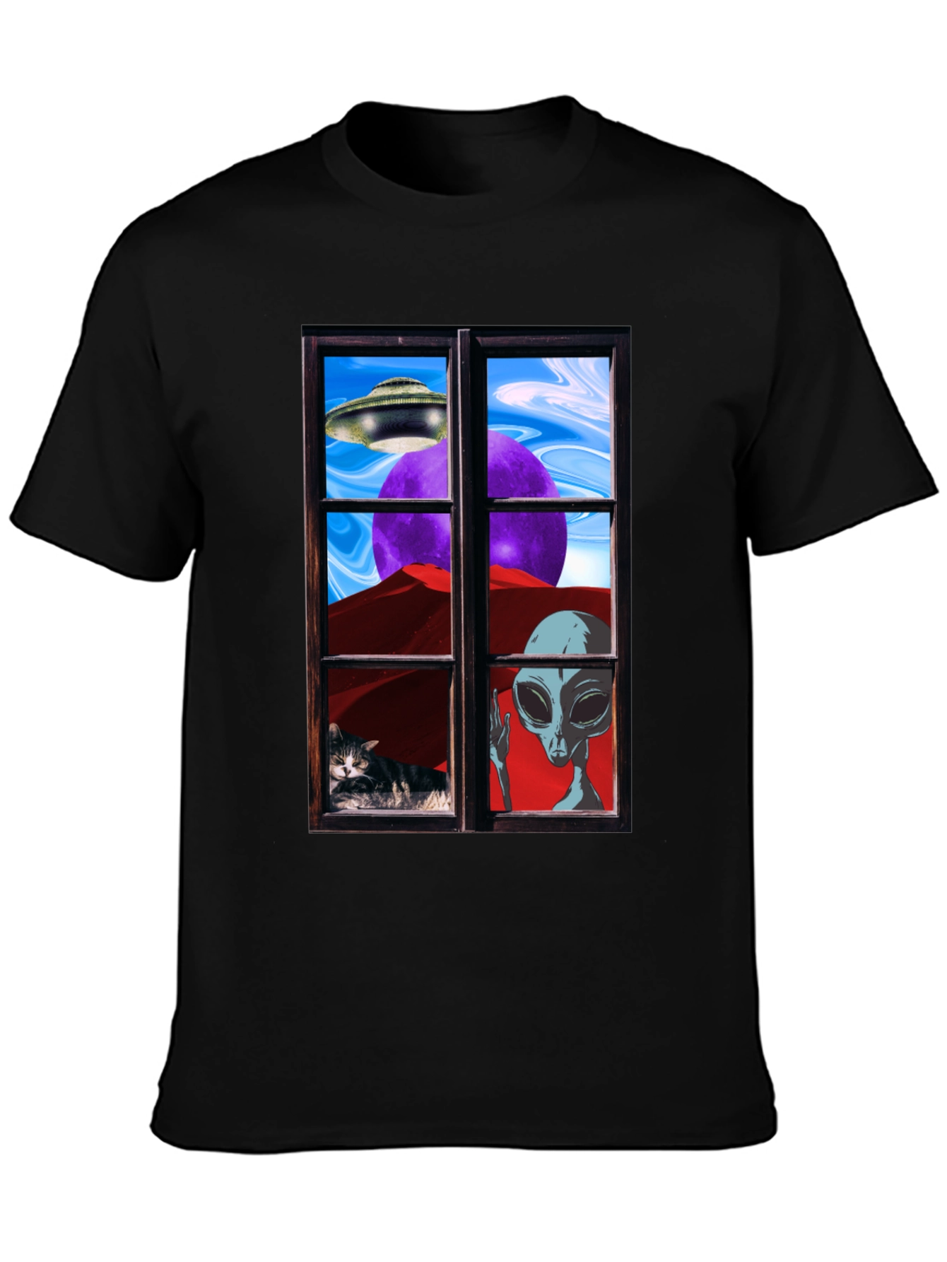 Alien Window View Graphic Tee