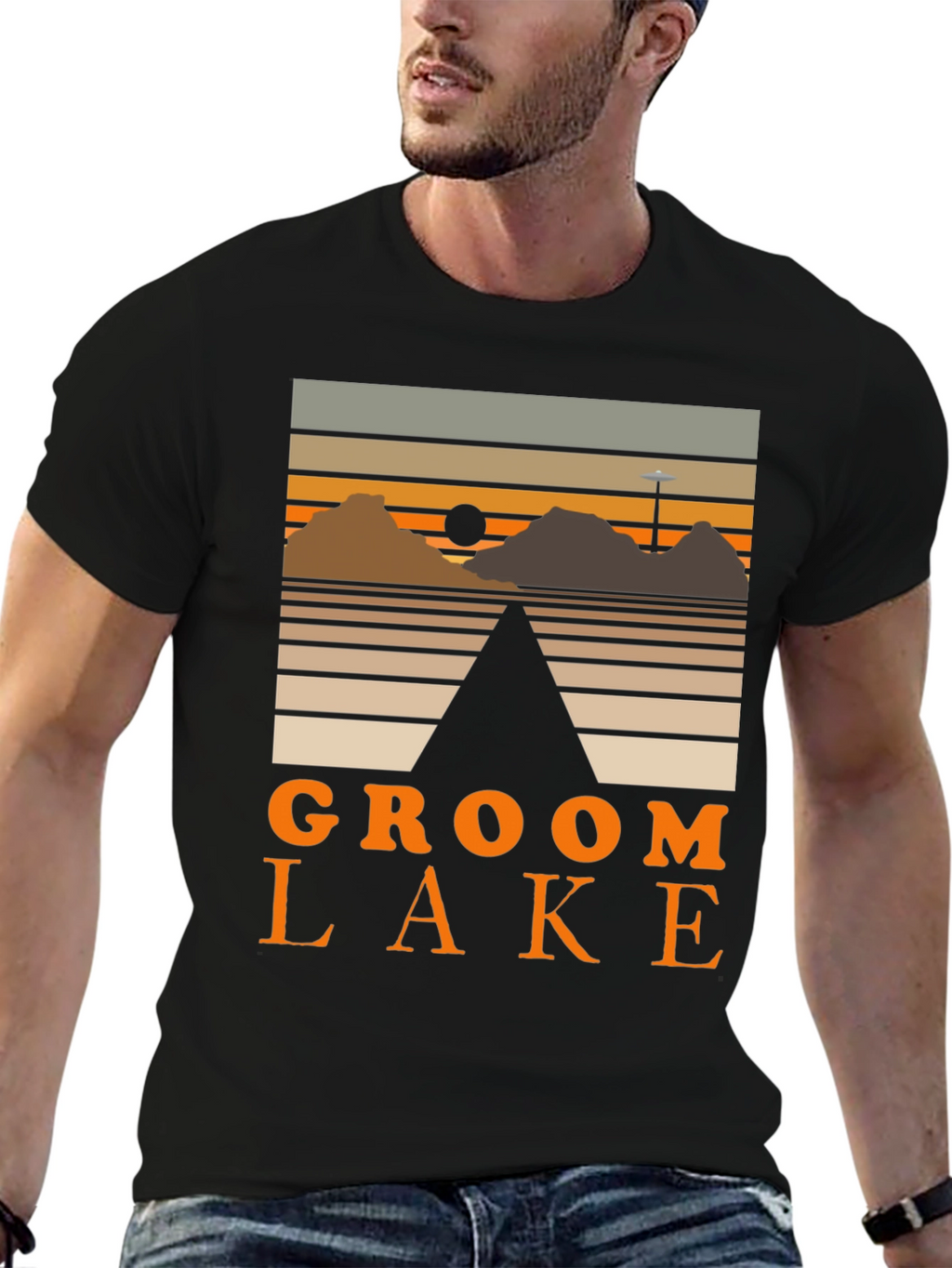 Groom Lake Graphic Tee - Retro Alien Conspiracy Shirt