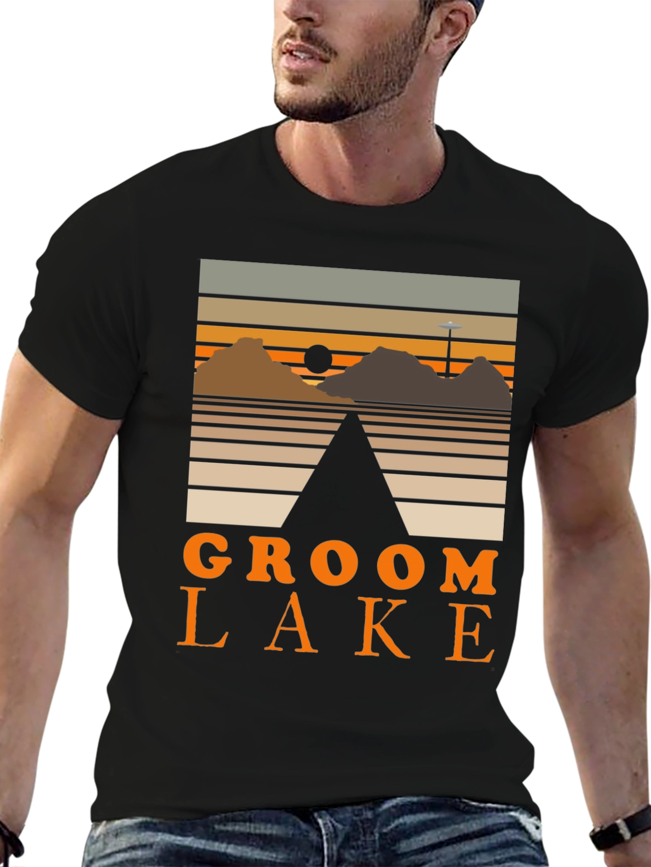 Groom Lake Graphic Tee - Retro Alien Conspiracy Shirt